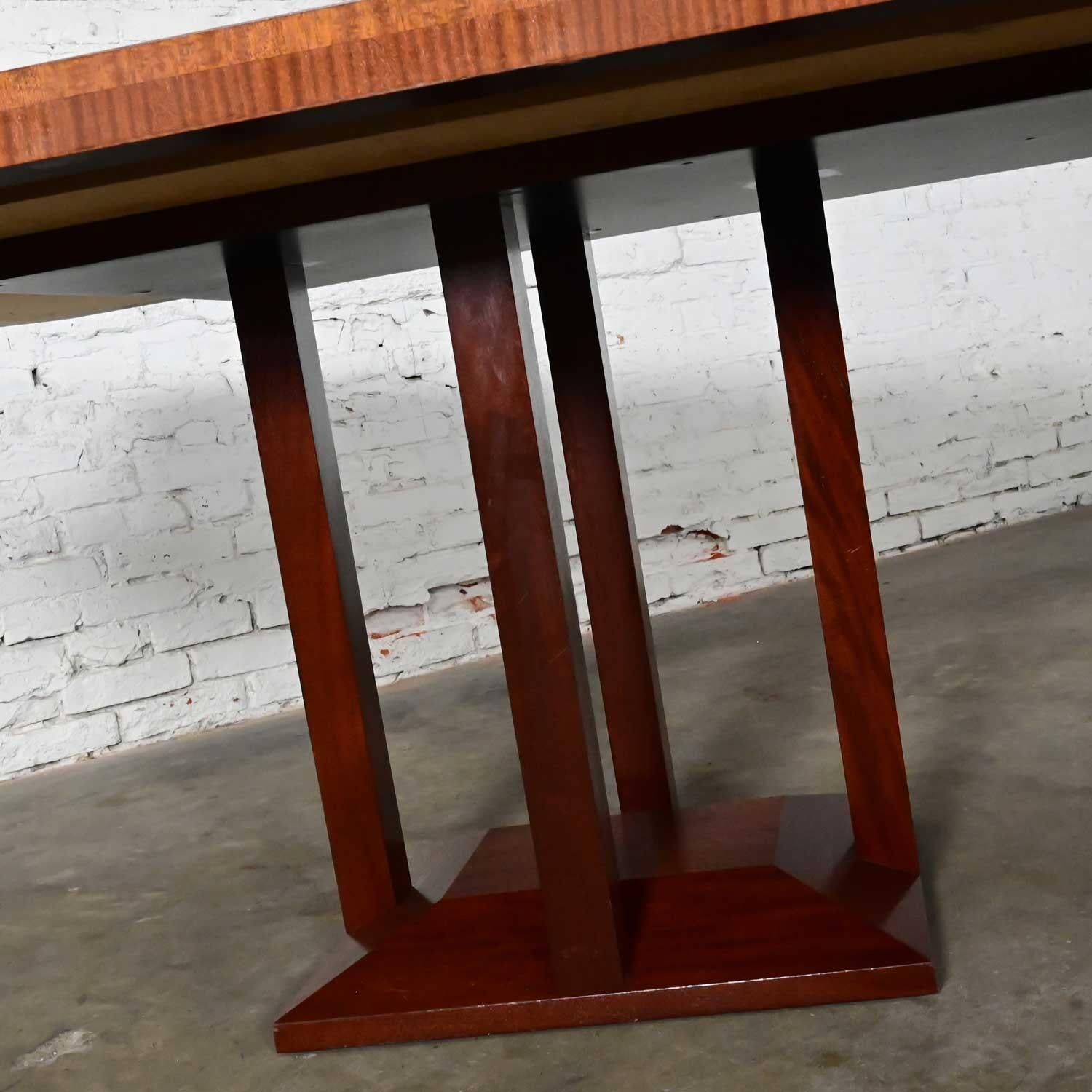 Late 20th C Modern Large Custom Mahogany Dbl Pedestal Dining or Conference Table For Sale 3