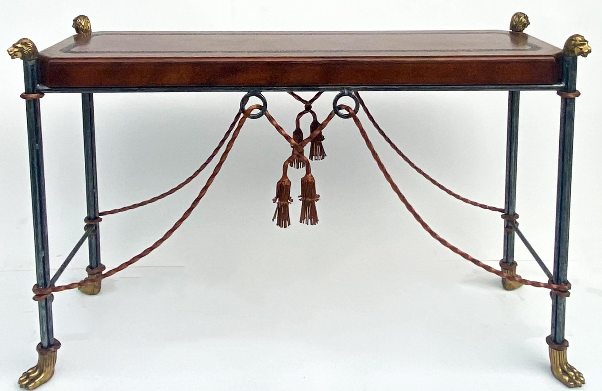 20th Century Neoclassical Style Iron and Brass Console Table by Maitland-Smith