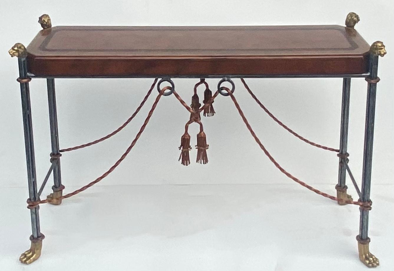 Neoclassical Style Iron and Brass Console Table by Maitland-Smith 2