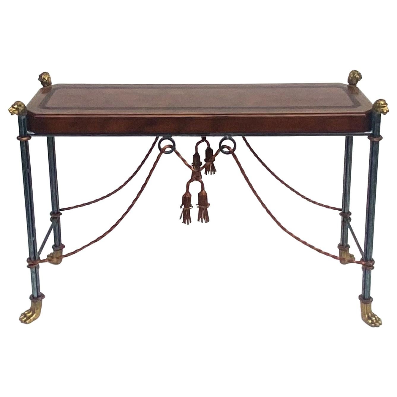 Neoclassical Style Iron and Brass Console Table by Maitland-Smith
