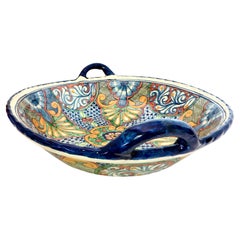 Vintage Late 20th C. Oversized Talavera Highly Decorated Bowl. Mexico Circa. 1990