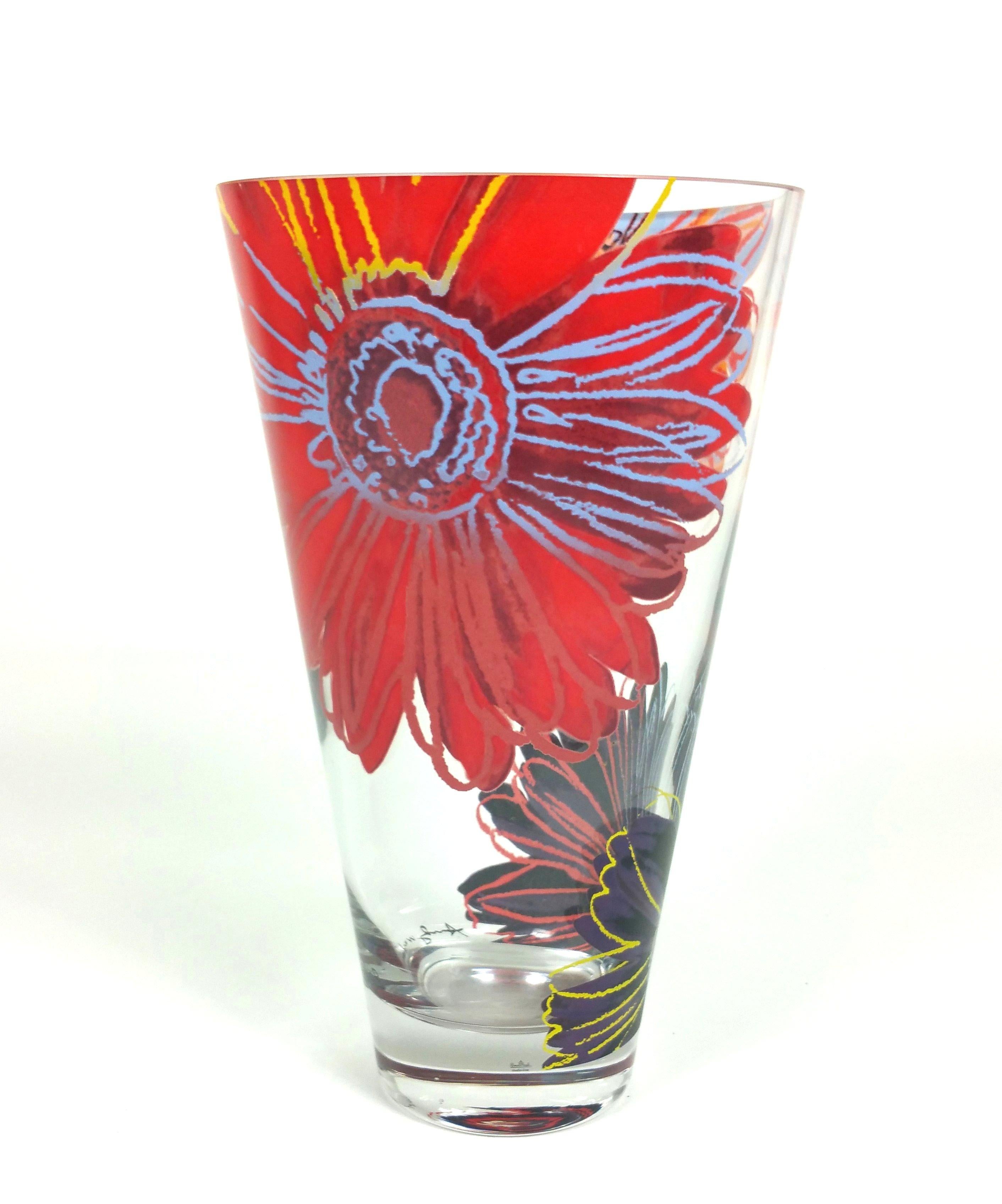 Late 20th Century Rosenthal Blown Glass Crystal Vase with Andy Warhol Design 2