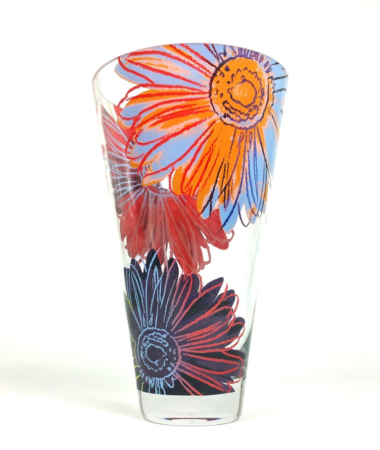 Late 20th Century Rosenthal Blown Glass Crystal Vase with Andy Warhol