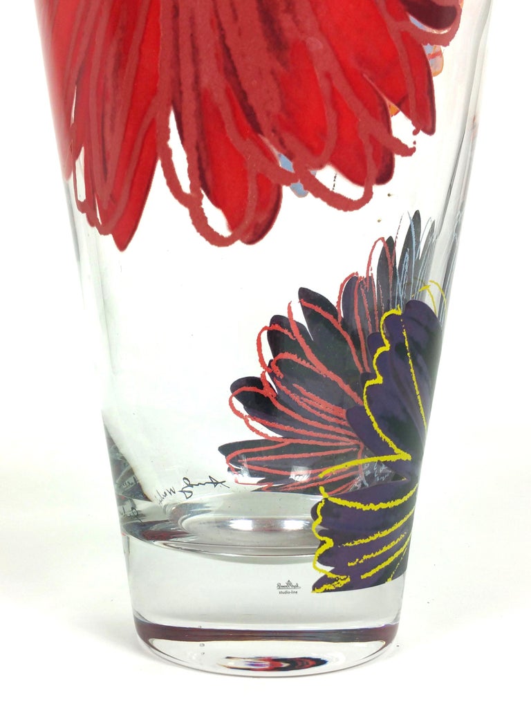 Late 20th Century Rosenthal Blown Glass Crystal Vase with Andy Warhol