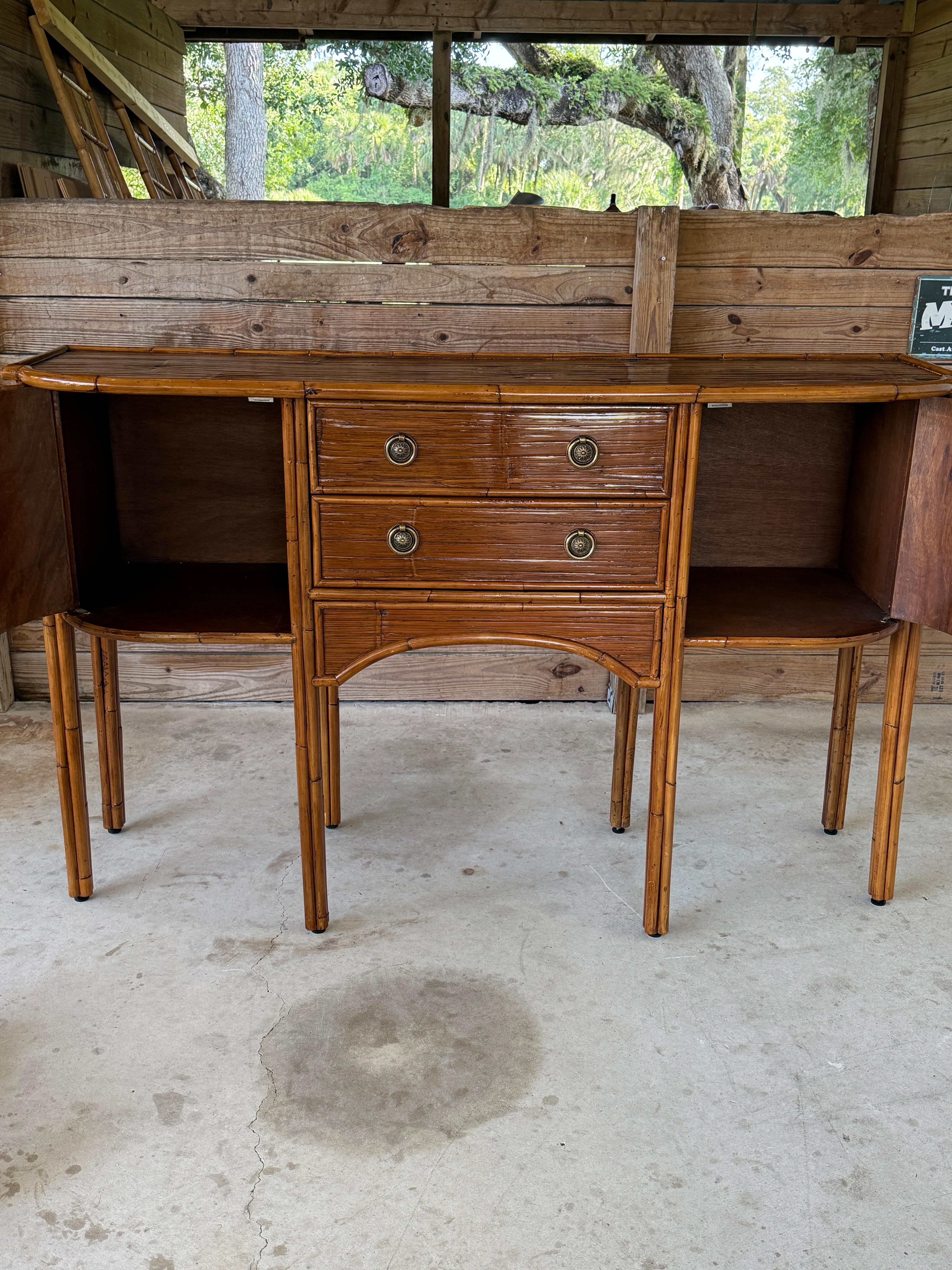 Late 20th Cent Coastal Organic Modern Ref: Rattan Sideboard by E. Murio, Manila For Sale 4