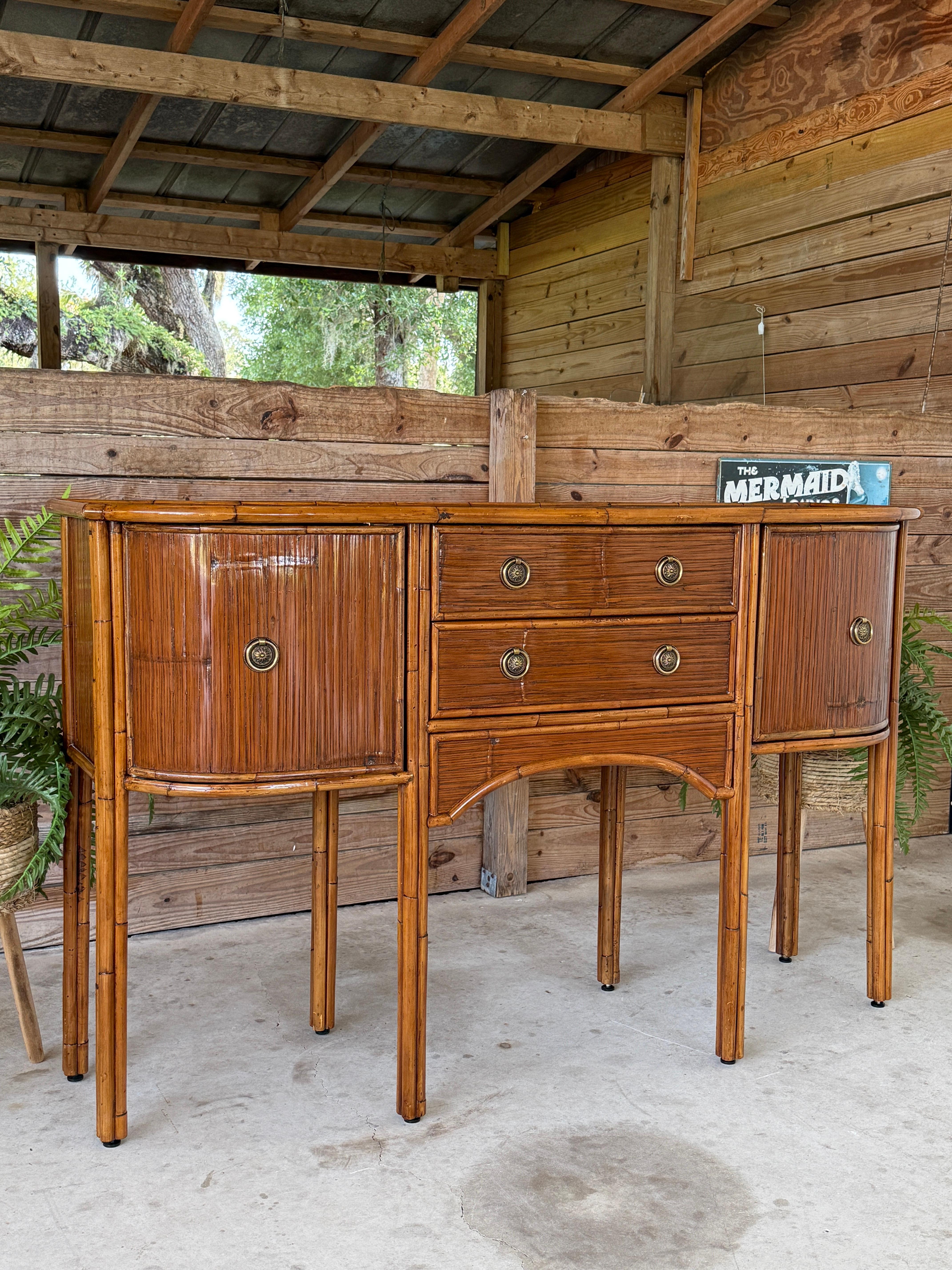Late 20th Cent Coastal Organic Modern Ref: Rattan Sideboard by E. Murio, Manila For Sale 10