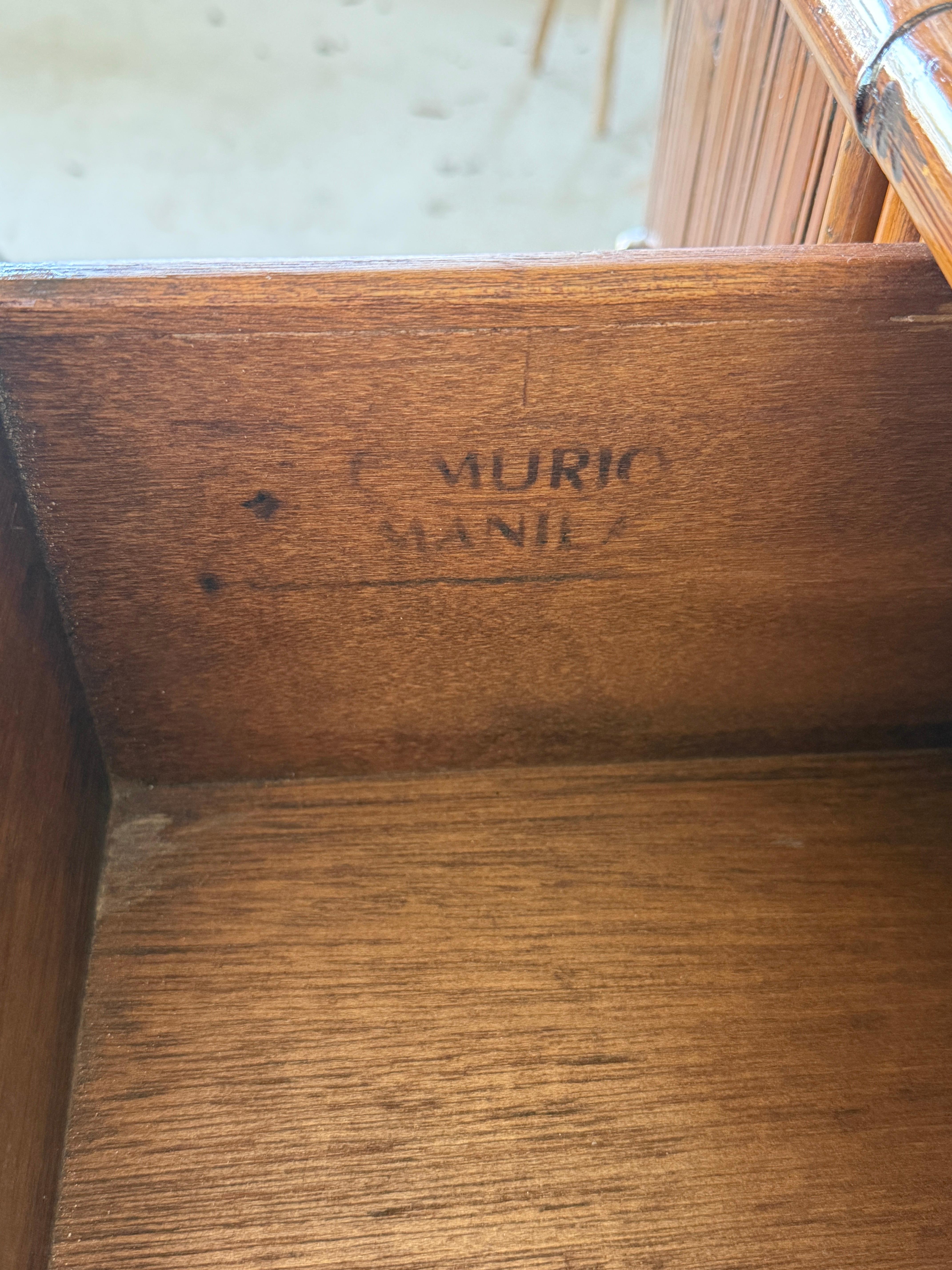 Hand-Crafted Late 20th Cent Coastal Organic Modern Ref: Rattan Sideboard by E. Murio, Manila For Sale