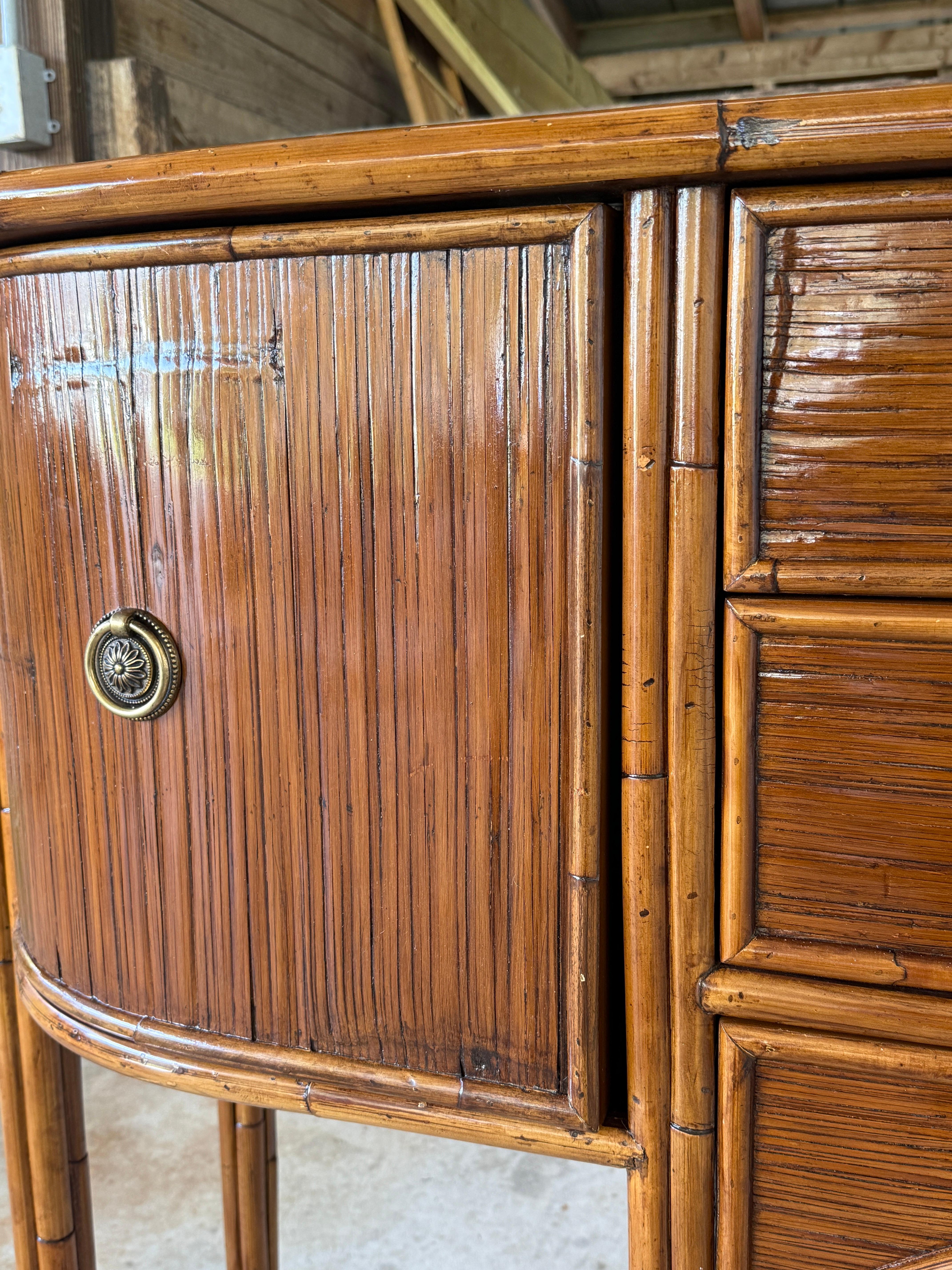20th Century Late 20th Cent Coastal Organic Modern Ref: Rattan Sideboard by E. Murio, Manila For Sale