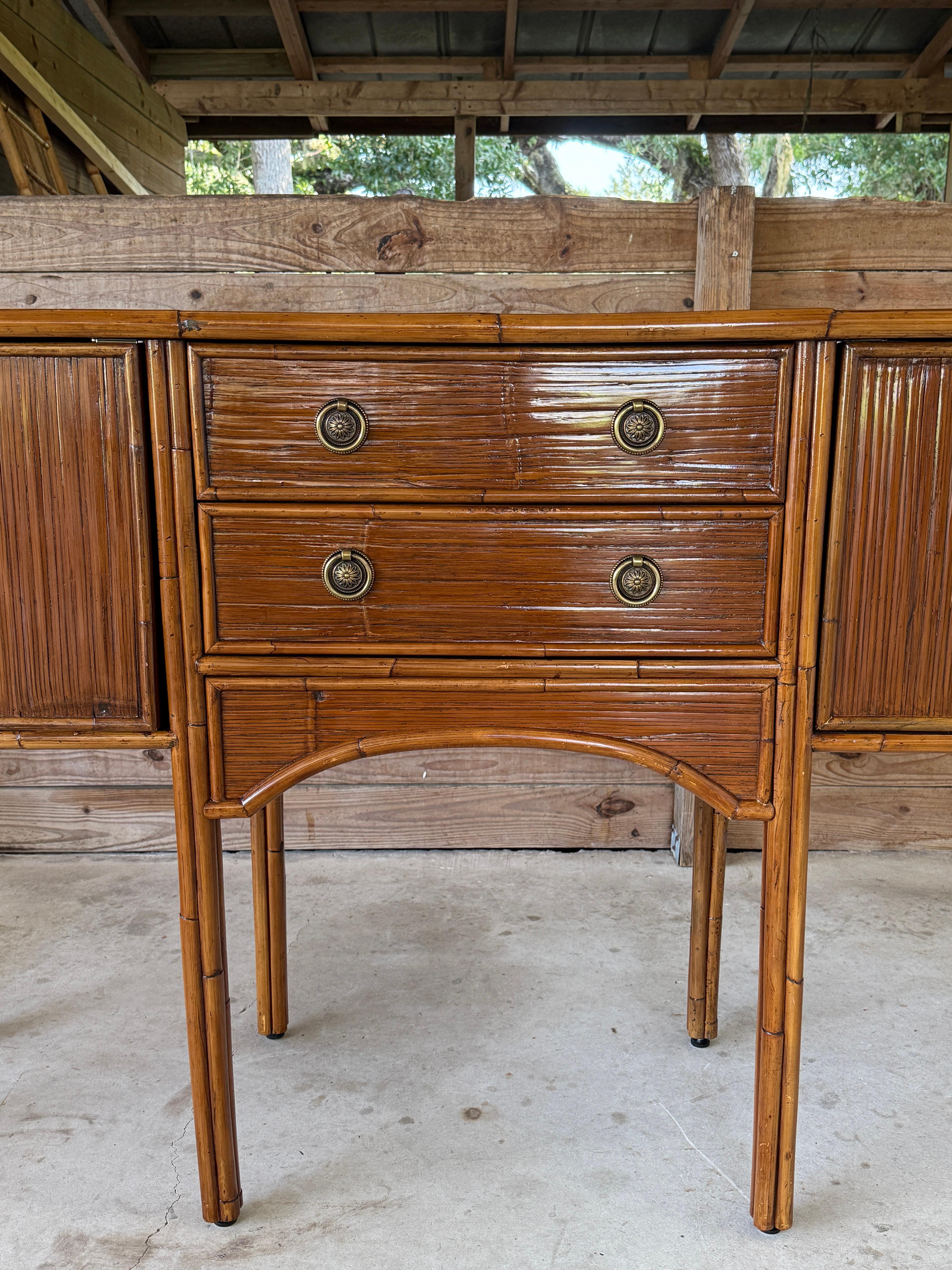Late 20th Cent Coastal Organic Modern Ref: Rattan Sideboard by E. Murio, Manila For Sale 1