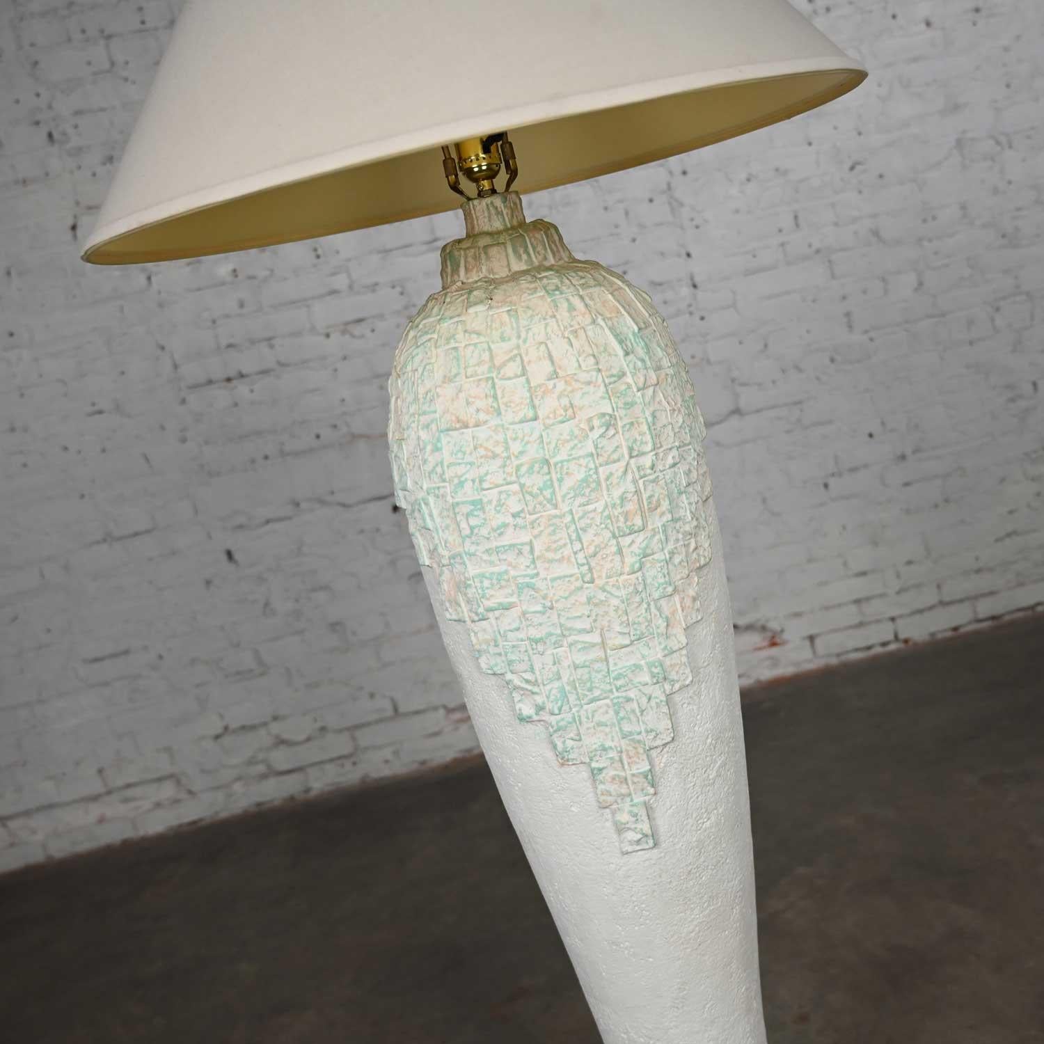 Late 20th Cent Modern to Postmodern Southwest Style Textured Plaster Floor Lamp For Sale 3