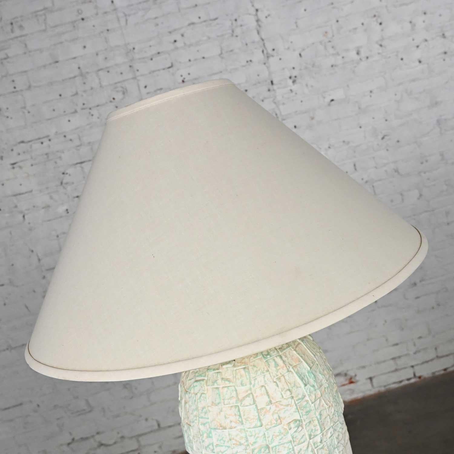 Metal Late 20th Cent Modern to Postmodern Southwest Style Textured Plaster Floor Lamp For Sale