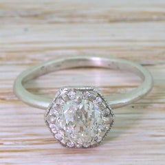 Late 20th Century 1.00 Carat Rose Cut Diamond Solitaire Ring