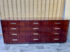 Late 20th Century 12 Drawers Dresser with Chrome Trims by Ralph Lauren Home