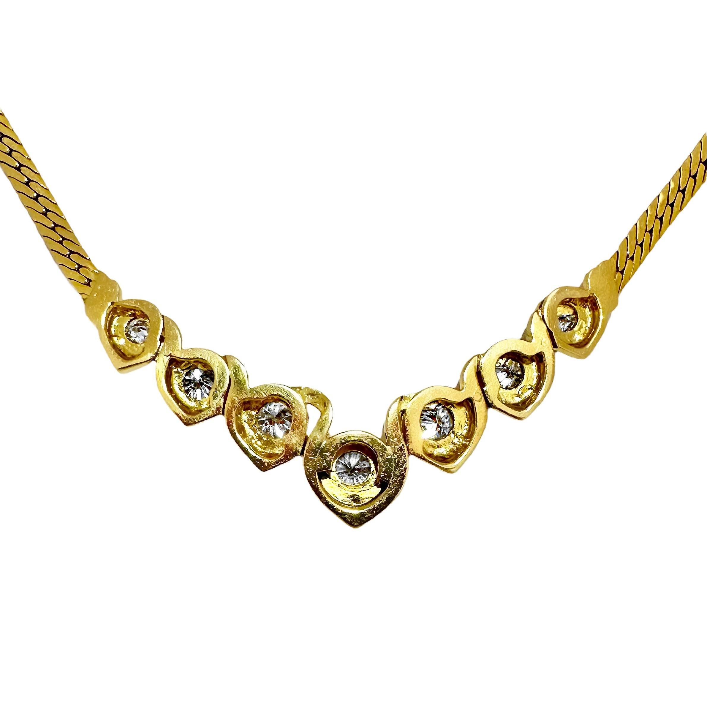 Mode-Halskette aus 18 Karat Gelbgold und Diamanten aus dem späten 20. Jahrhundert (Moderne)