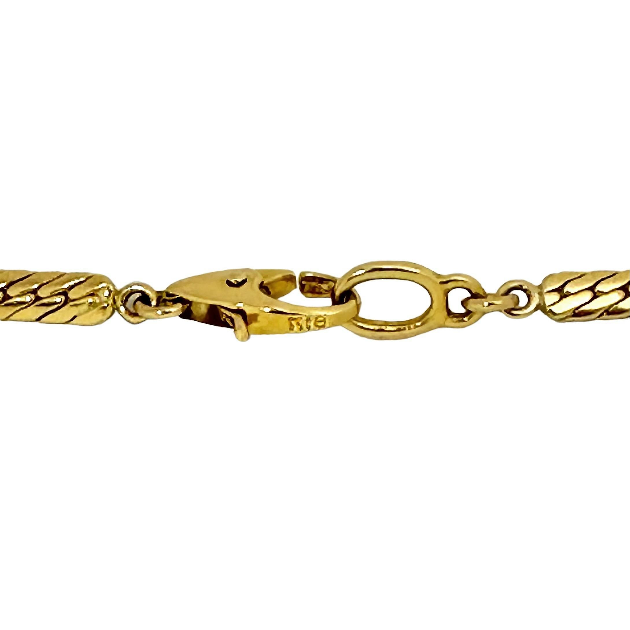 Mode-Halskette aus 18 Karat Gelbgold und Diamanten aus dem späten 20. Jahrhundert (Brillantschliff)