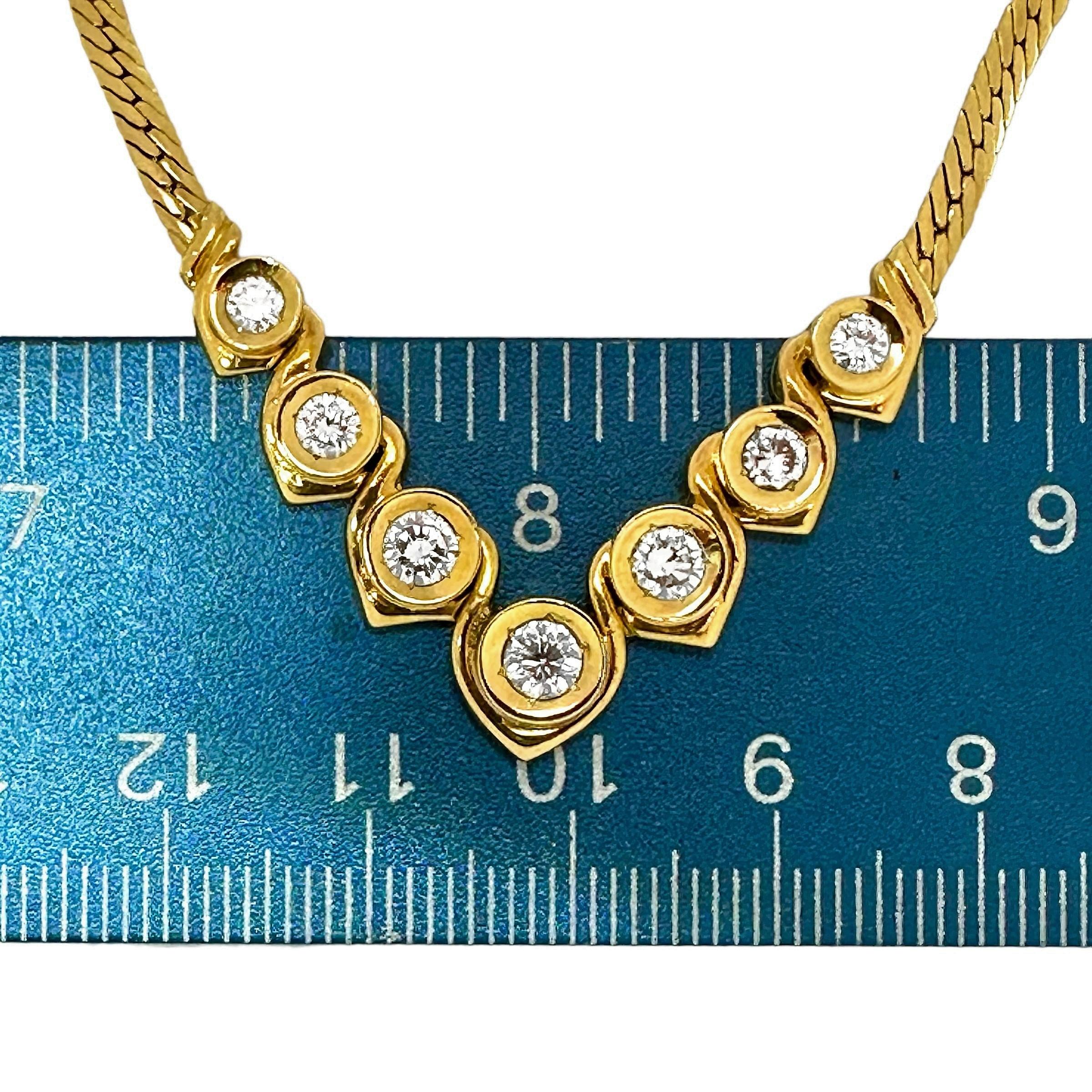Mode-Halskette aus 18 Karat Gelbgold und Diamanten aus dem späten 20. Jahrhundert im Zustand „Gut“ in Palm Beach, FL