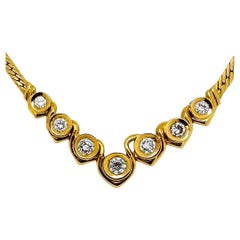 Mode-Halskette aus 18 Karat Gelbgold und Diamanten aus dem späten 20. Jahrhundert