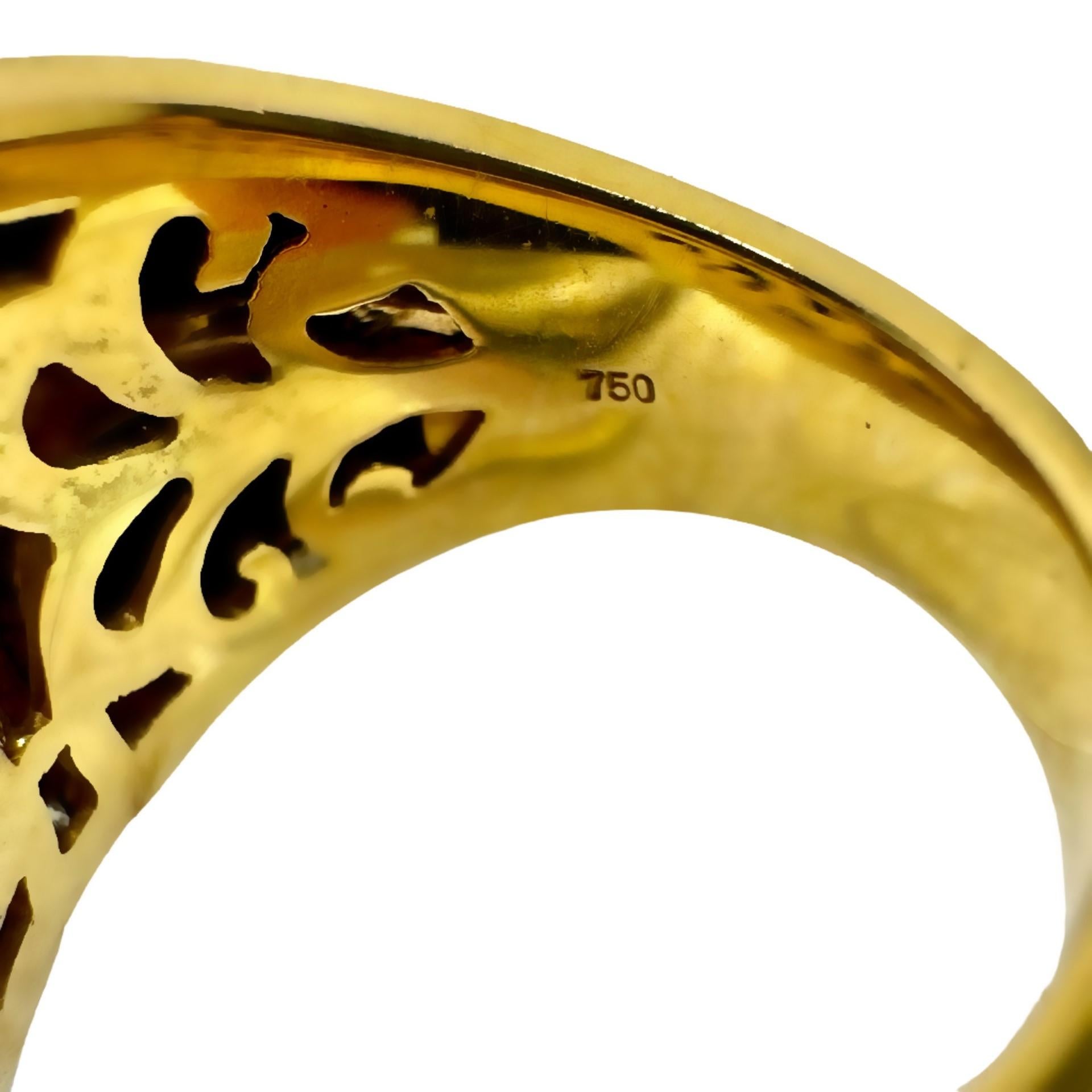 Bague à la mode en or jaune 18 carats, lapis-lazuli et diamants de la fin du 20e siècle en vente 1