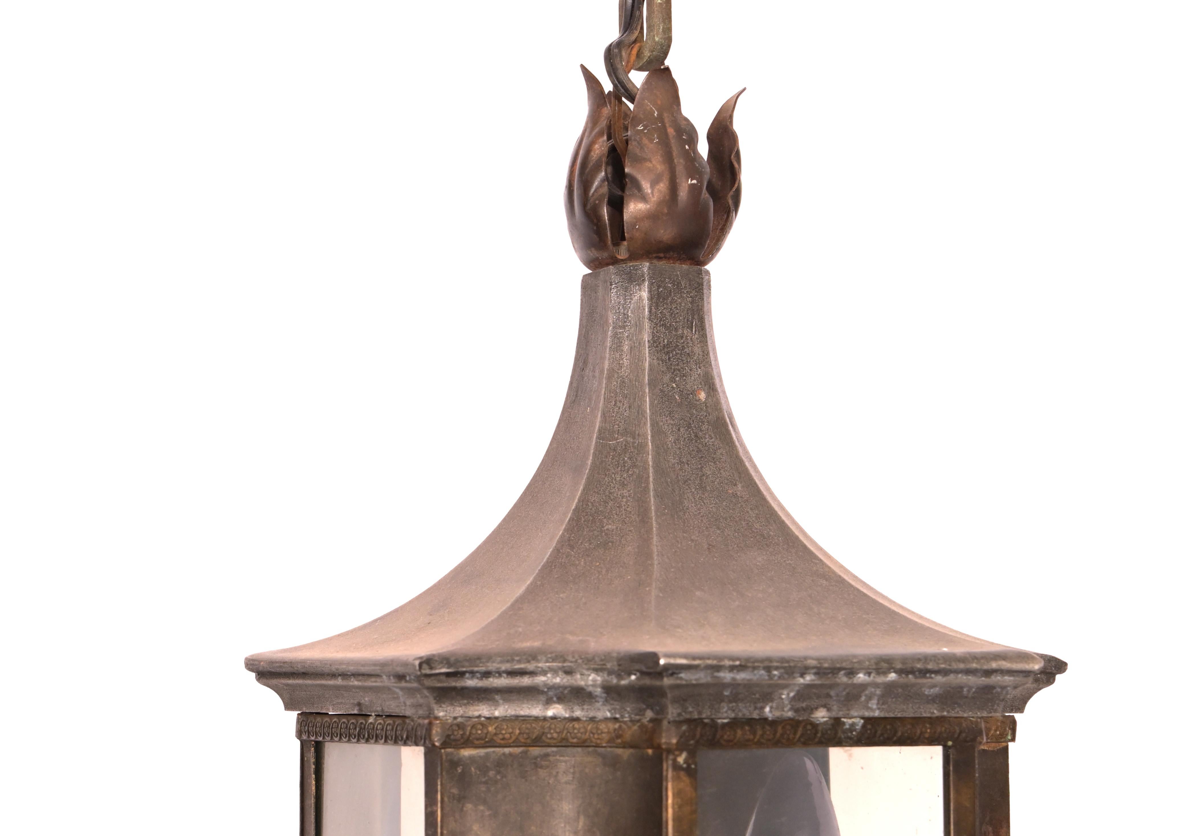 Anglo-Indian Late 20th Century 3 Light Pagoda Lantern For Sale