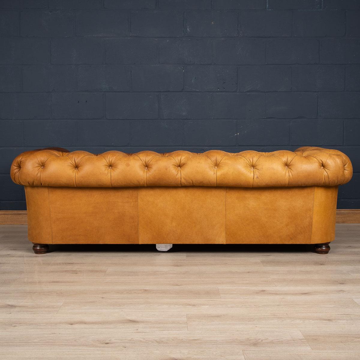 chesterfield 3 seat leather sofa