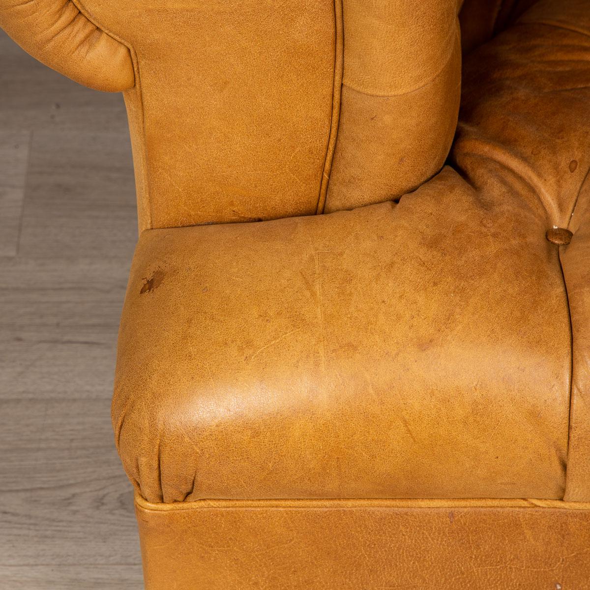 Late 20th Century 3-Seat Chesterfield Leather Sofa with Button Down Seat 1