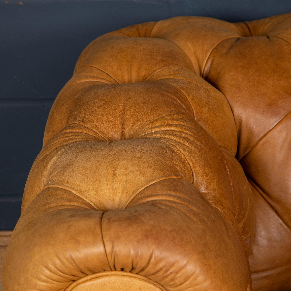 Late 20th Century 3-Seat Chesterfield Leather Sofa with Button Down Seat 3