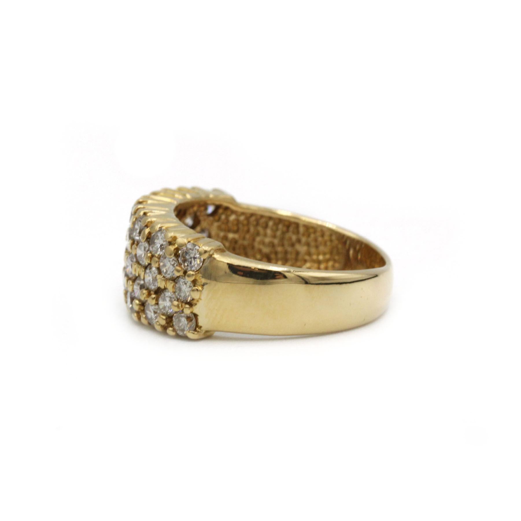 Moderne Fin du 20e siècle Bandeau en or jaune 18 K Pavé de 33 diamants en vente