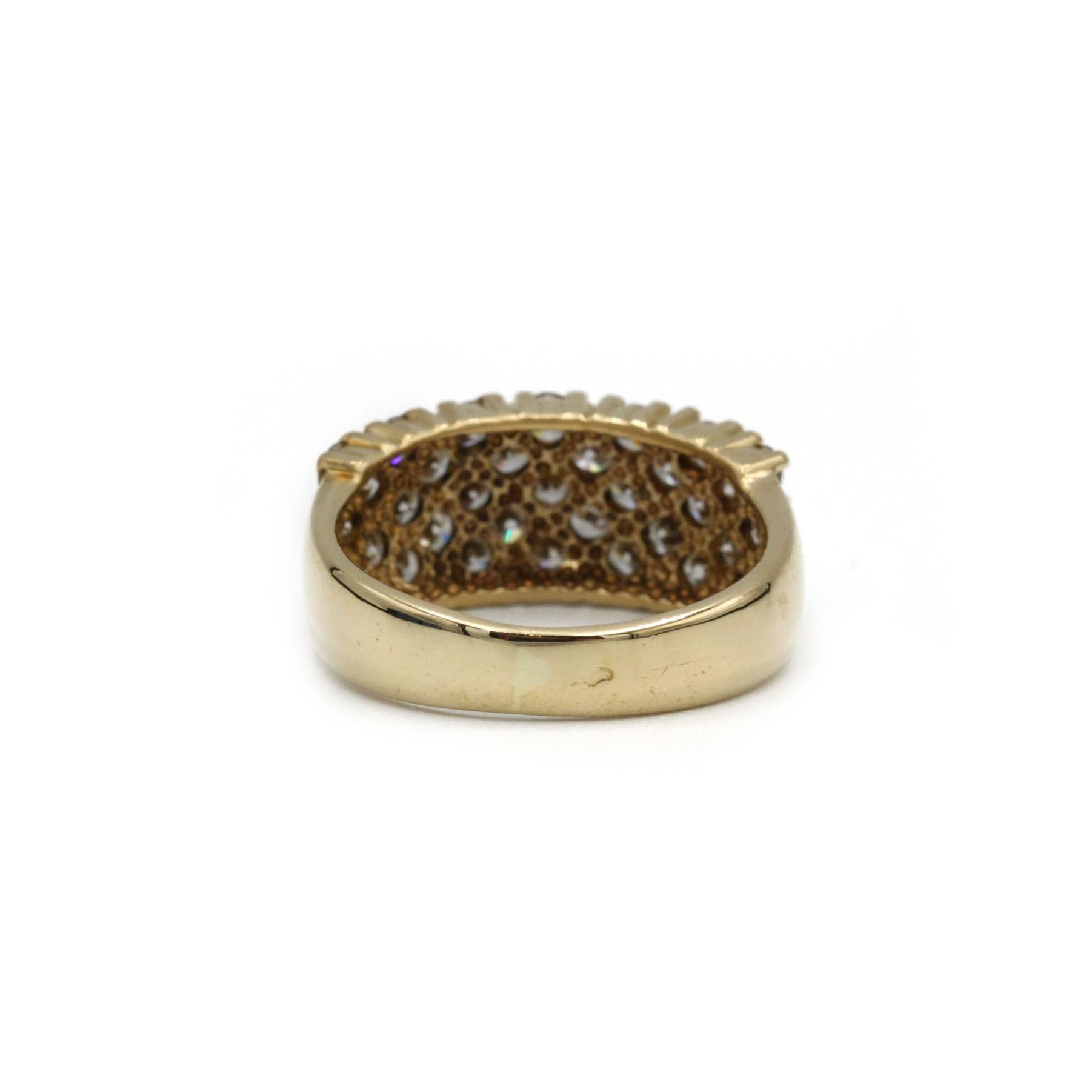 Fin du 20e siècle Bandeau en or jaune 18 K Pavé de 33 diamants Bon état - En vente à MONTMORENCY, FR