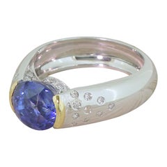 Vintage Late 20th Century 3.58 Carat Sapphire Solitaire Ring