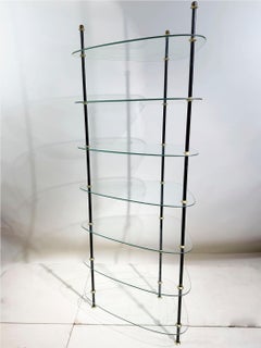 Late 20th Century 7-Tier Brass and Organic Freeform Glass Disply by Polyvog
