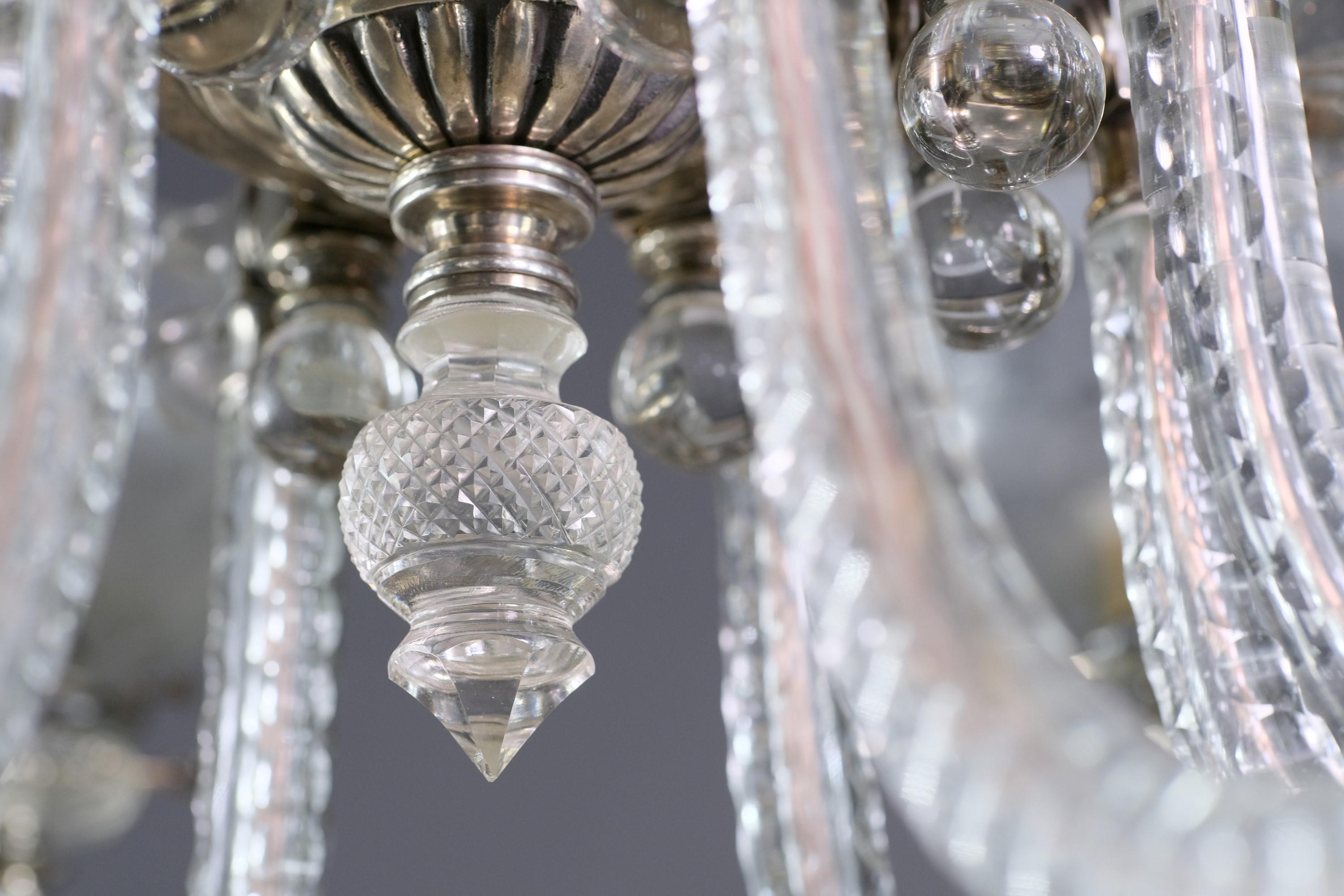 Late 20th Century 8 Arm Cut Crystal Fine Osler Chandelier Replica 3