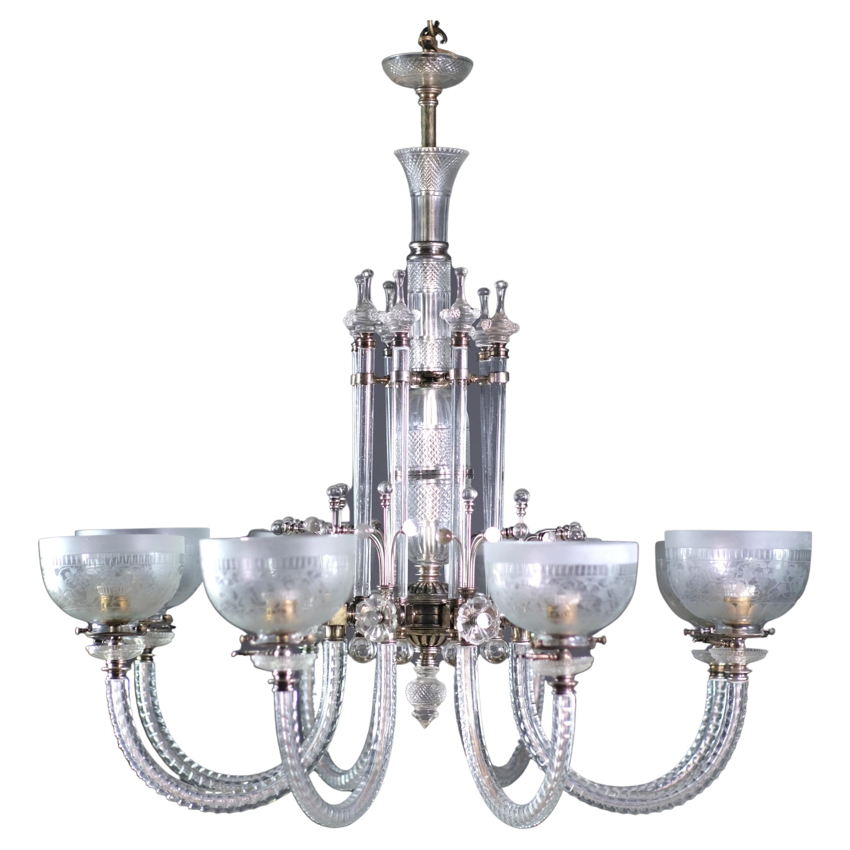 Late 20th Century 8 Arm Cut Crystal Fine Osler Chandelier Replica