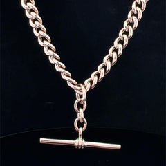 Late 20th Century 9k Rose Gold Fob Chain Circa 1980s