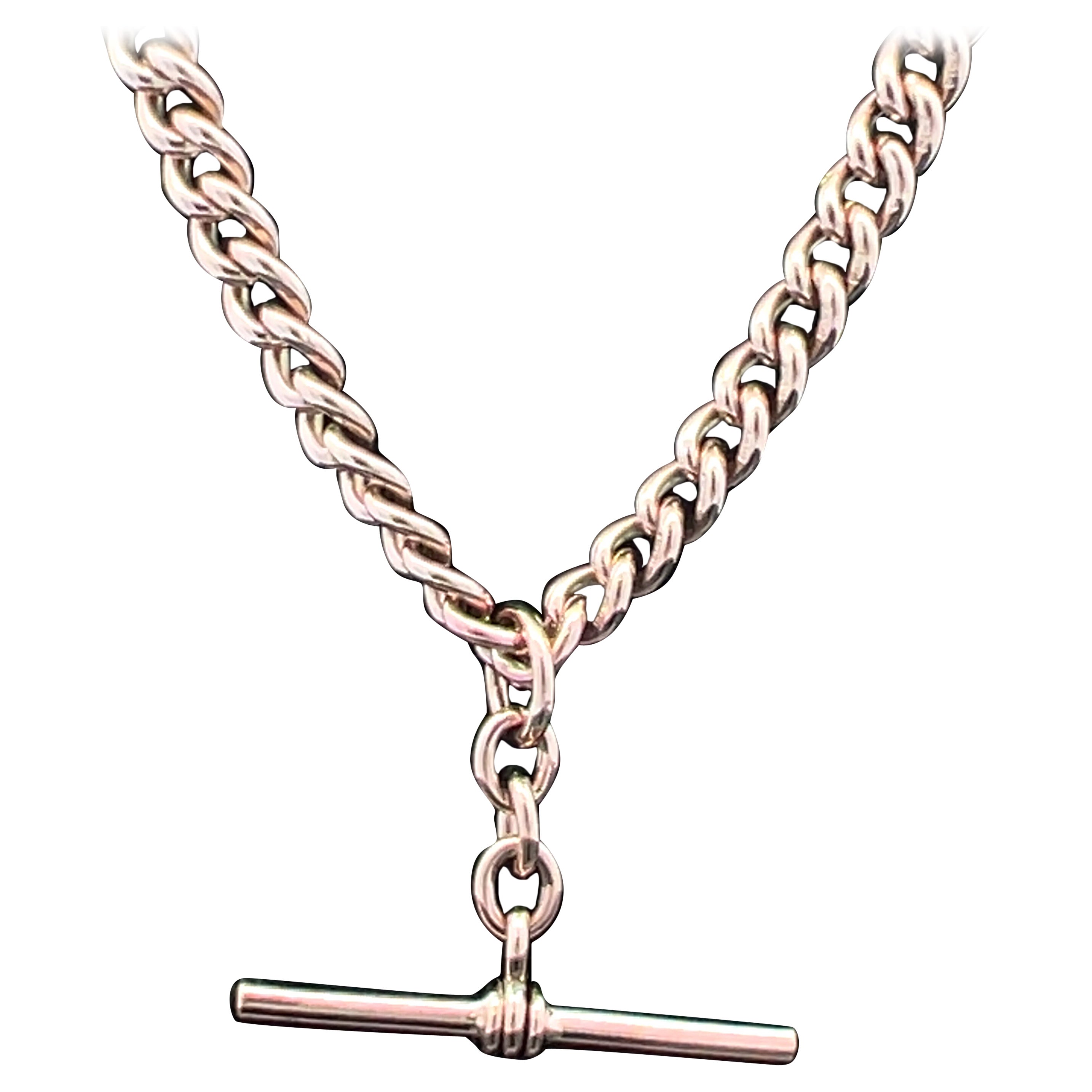 Chaîne de porte-bonheur en or rose 9k de la fin du 20e siècle Circa 1980