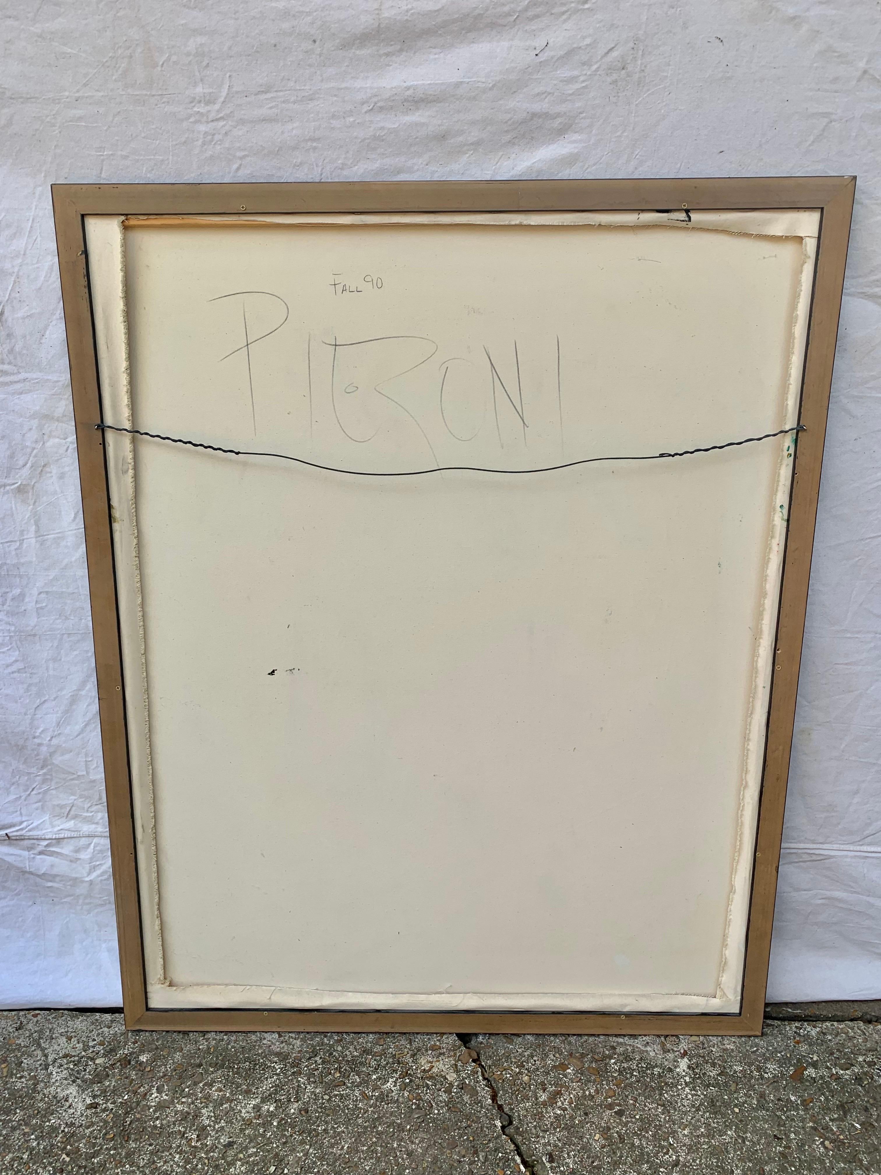 Pintura sobre lienzo firmada por un artista abstracto de finales del siglo XX en venta 6