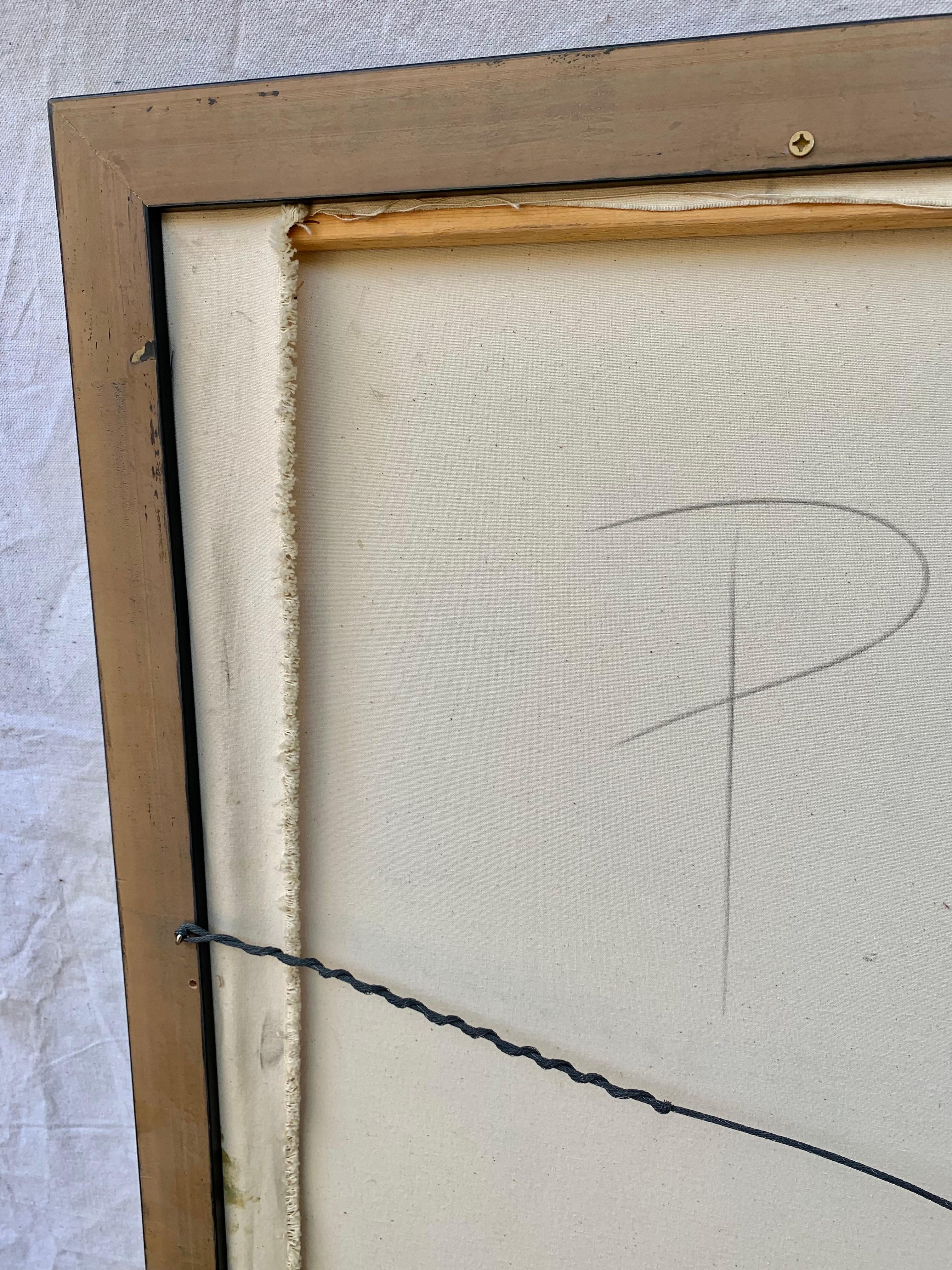 Pintura sobre lienzo firmada por un artista abstracto de finales del siglo XX en venta 7