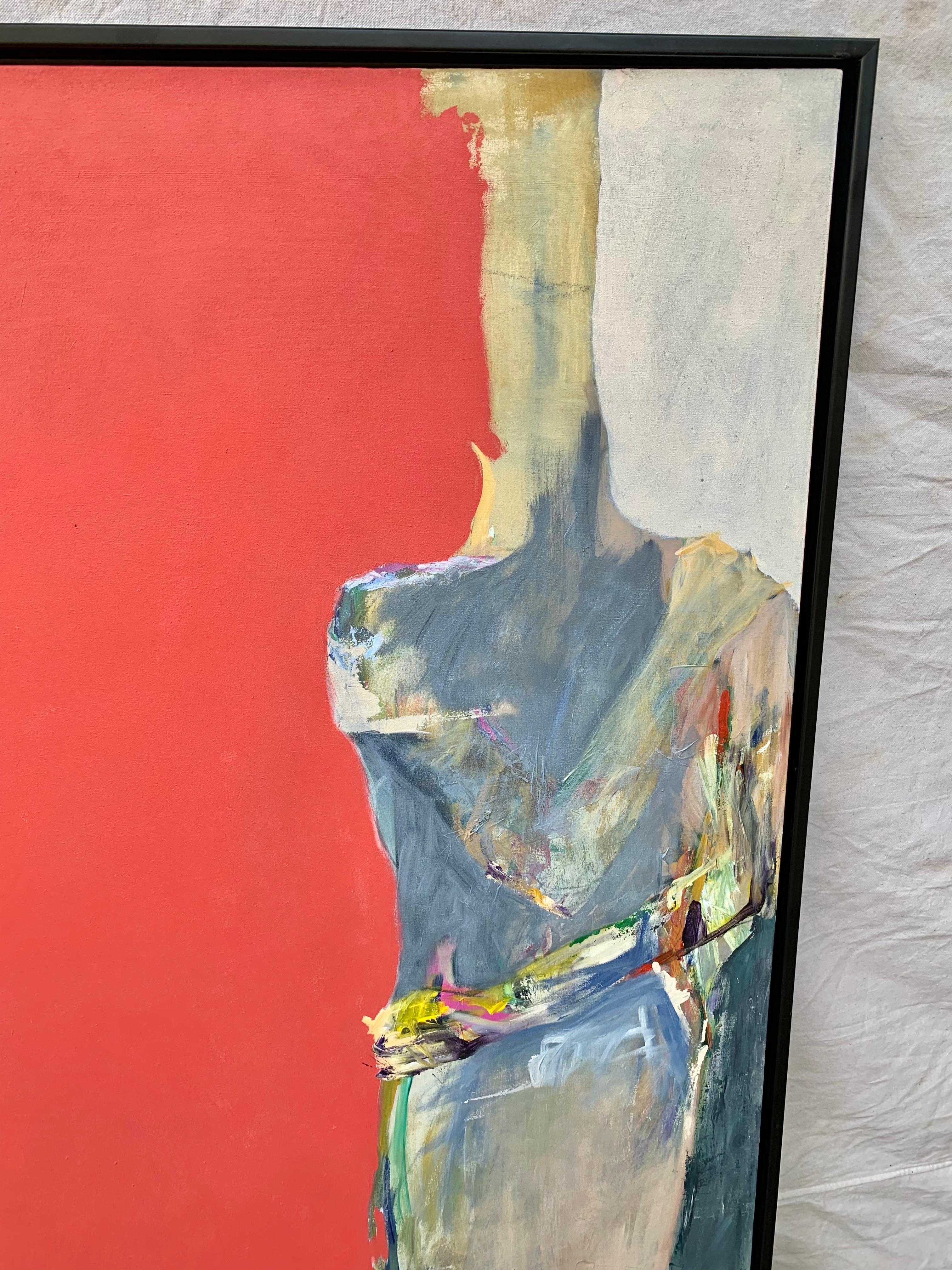 Pintura sobre lienzo firmada por un artista abstracto de finales del siglo XX en Bueno estado para la venta en Burton, TX