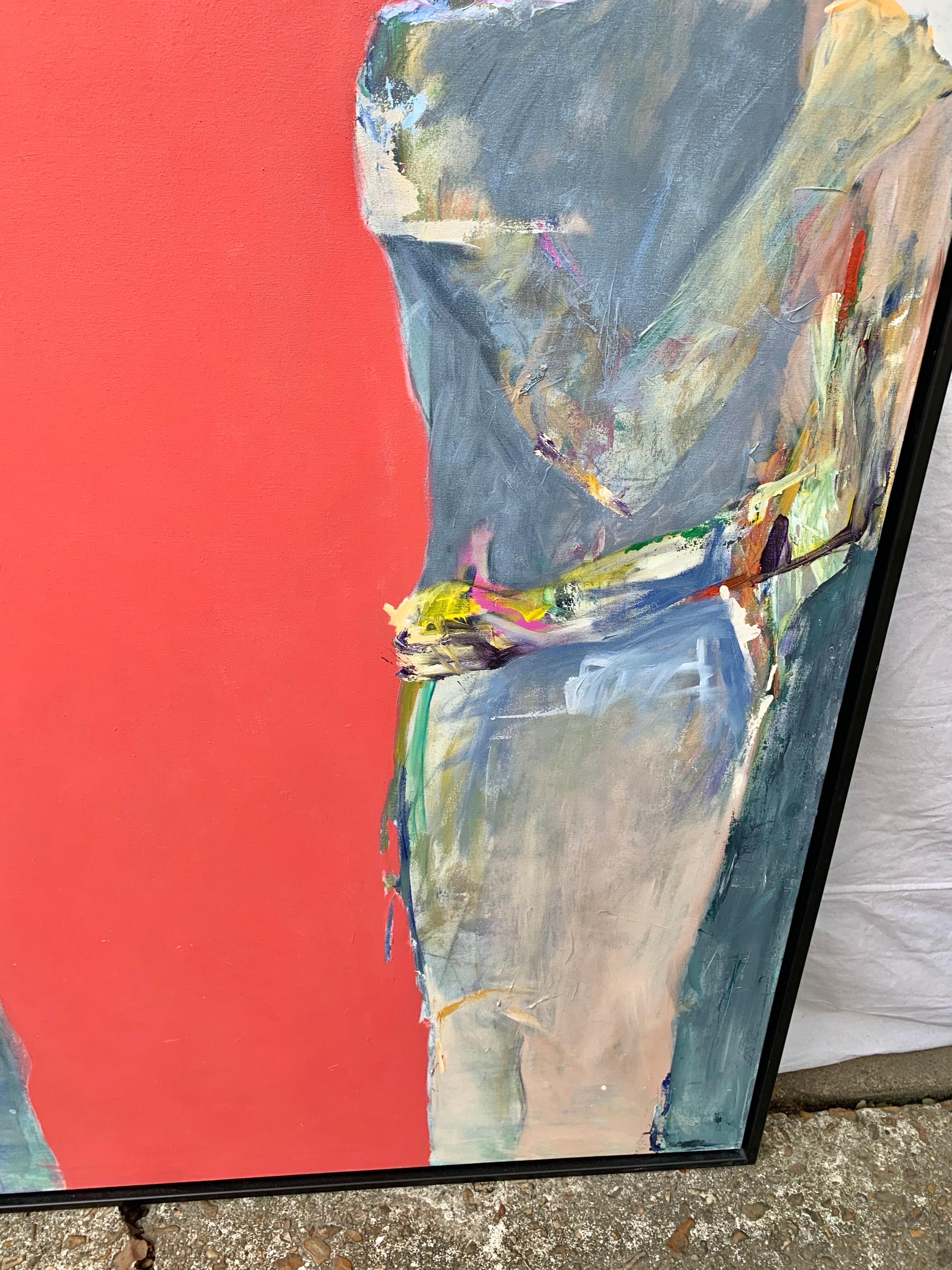 Pintura sobre lienzo firmada por un artista abstracto de finales del siglo XX Lienzo en venta