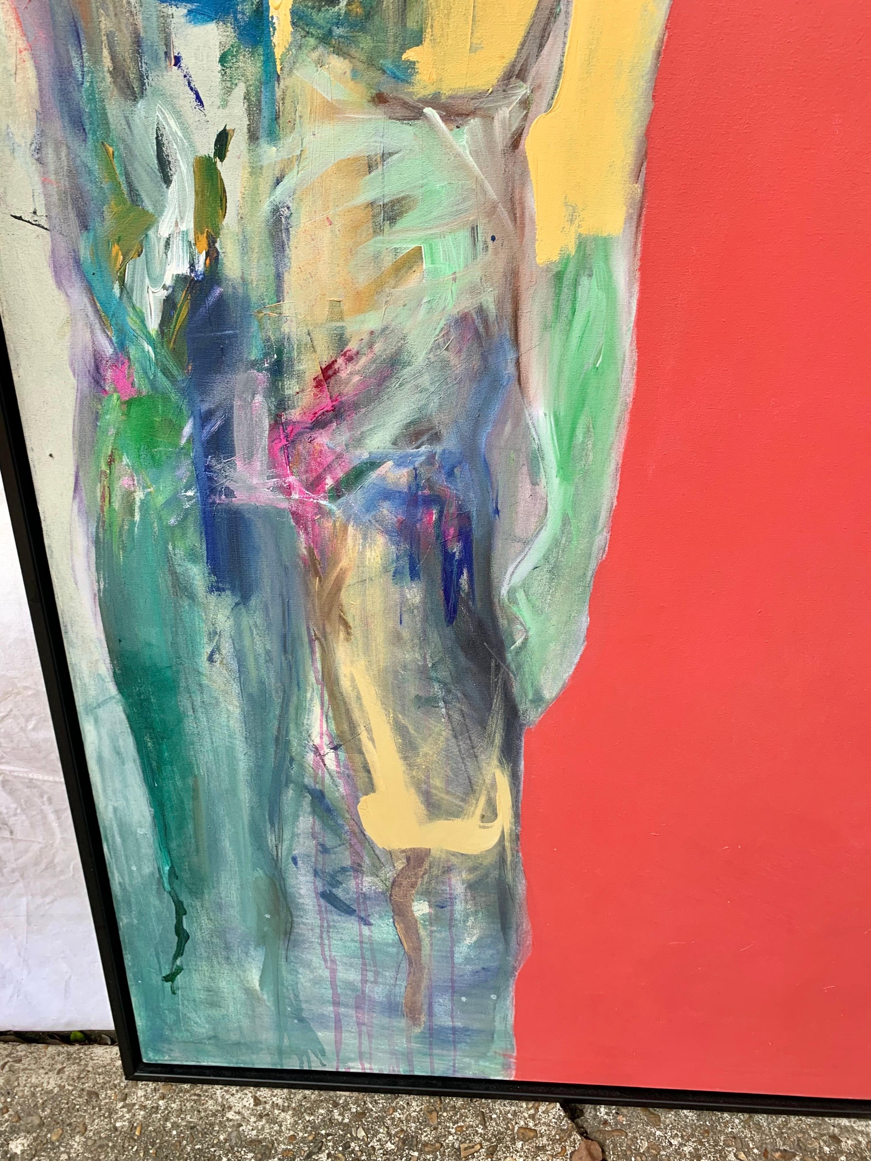 Pintura sobre lienzo firmada por un artista abstracto de finales del siglo XX en venta 1