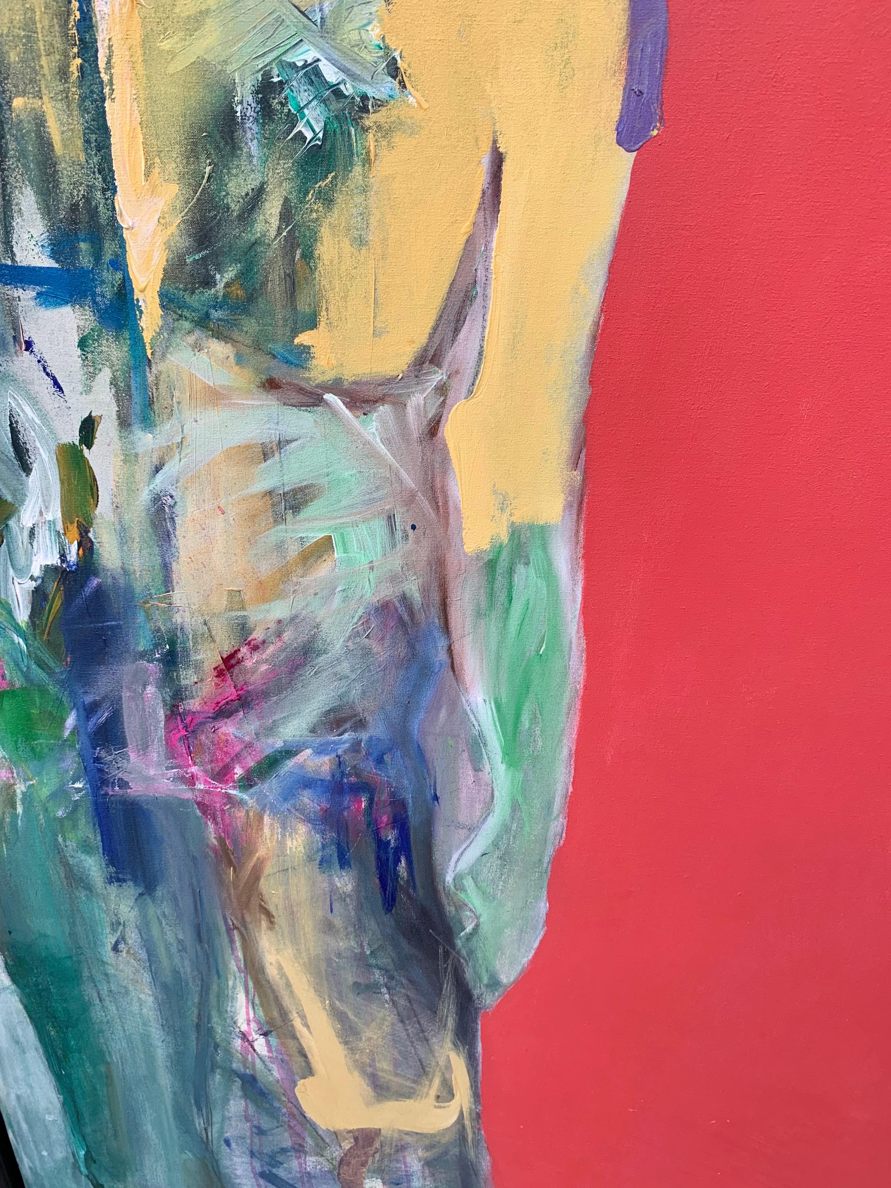 Pintura sobre lienzo firmada por un artista abstracto de finales del siglo XX en venta 2