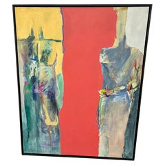 Pintura sobre lienzo firmada por un artista abstracto de finales del siglo XX