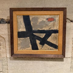 Late 20th Century Abstract Expressionism Modern Art Painting signed