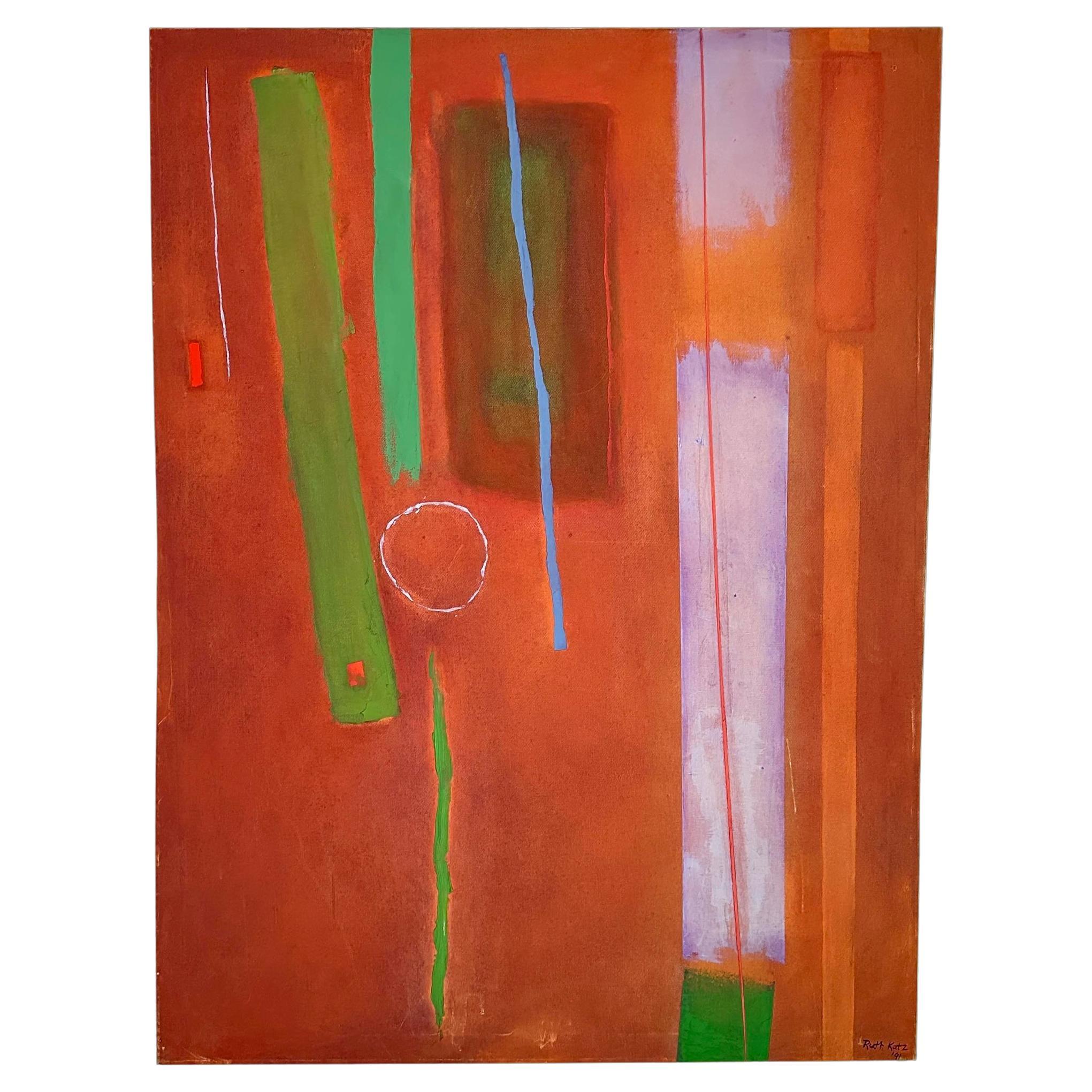 Late 20th Century Abstract Expressionist Painting by Ruth Katz (1925- 2020)