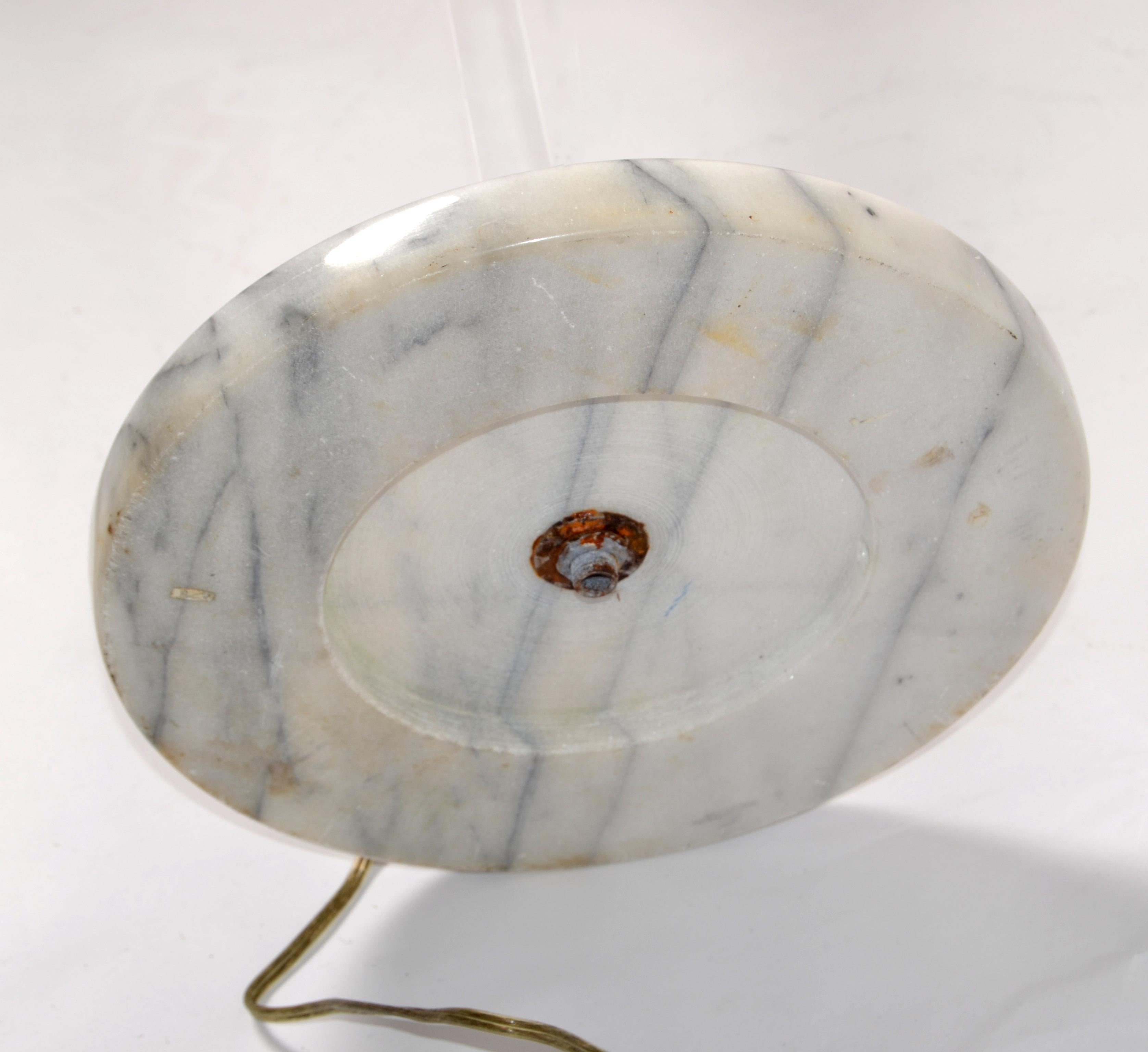 Late 20th Century Adjustable Brass Lucite and Round Marble Base Floor Lamp Italy For Sale 9