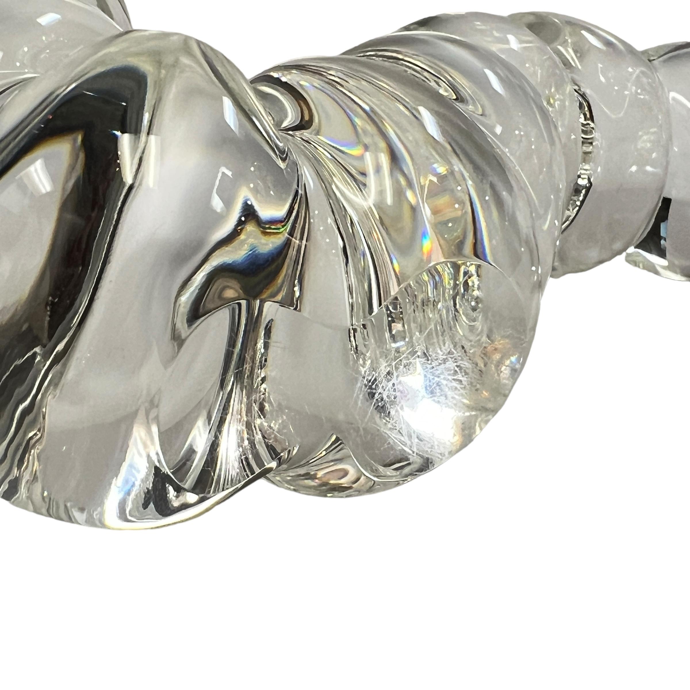 Late 20th Century American Art Glass Crystal Caterpillar Sculpture by, Steuben For Sale 6