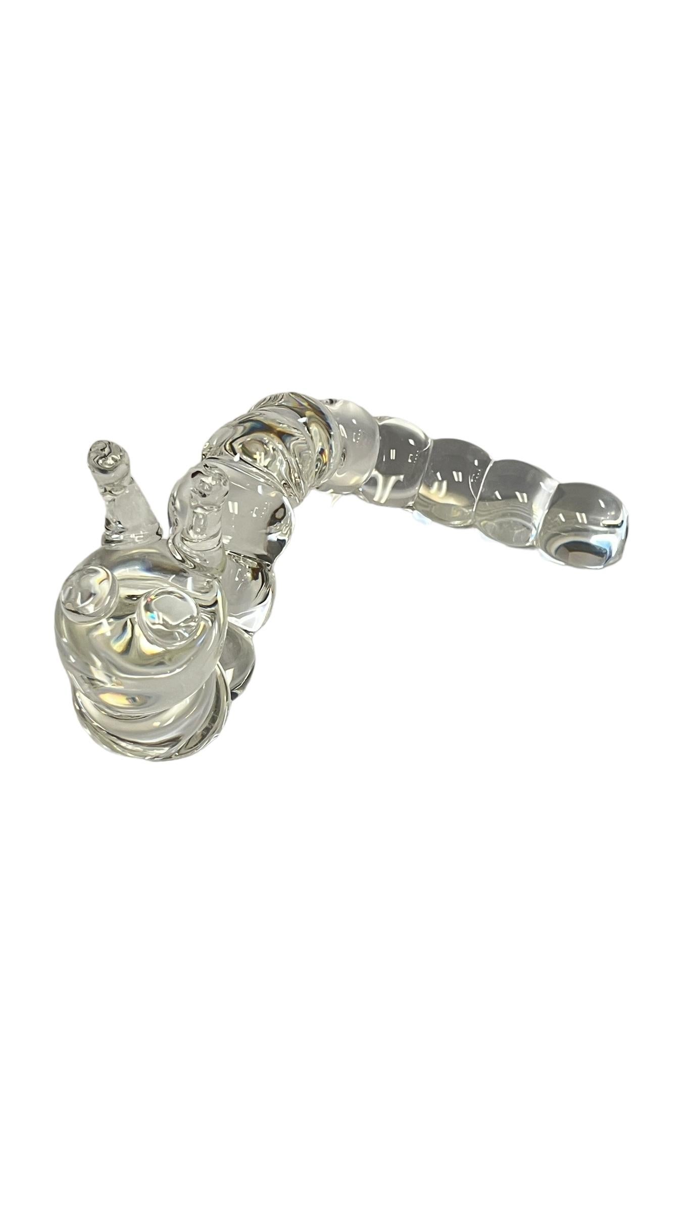 Late 20th Century American Art Glass Crystal Caterpillar Sculpture by, Steuben For Sale 1