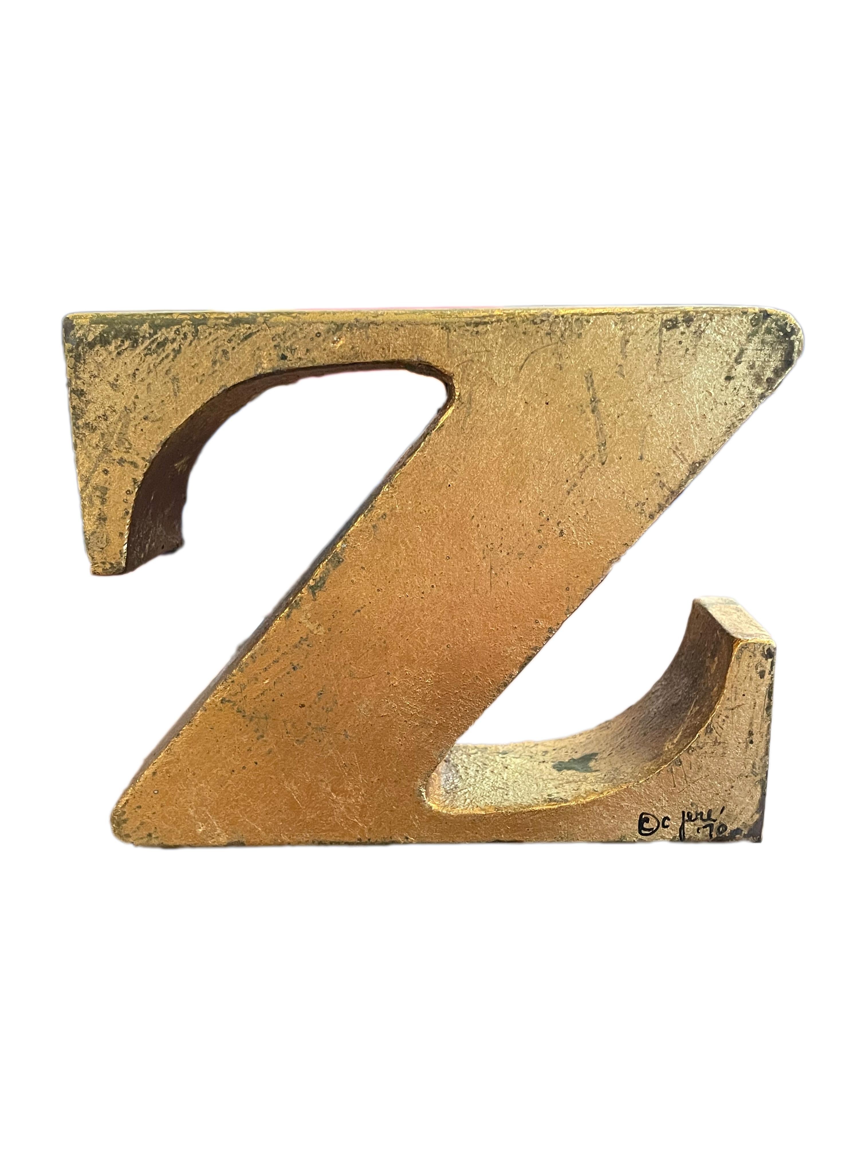 Iron Late 20th Century American Mid Century Modern A - Z Bookends by, Curtis Jere For Sale