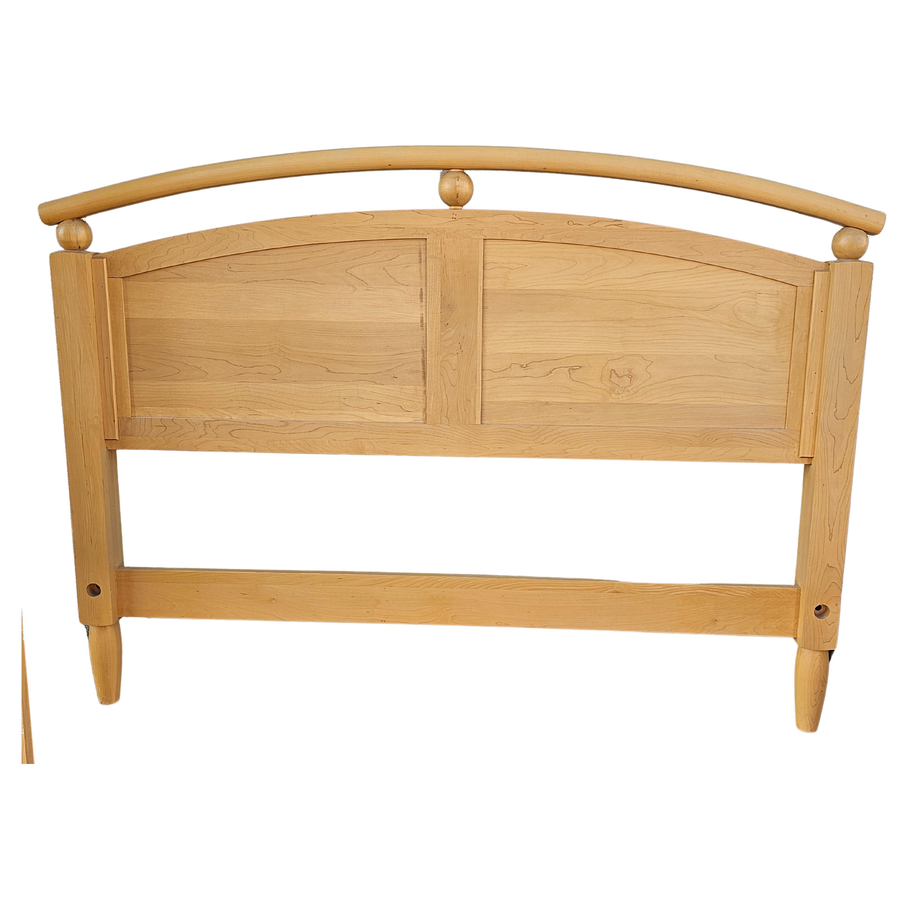 Late 20th Century American Solid Birch Arch Full Size Bedstead For Sale 1