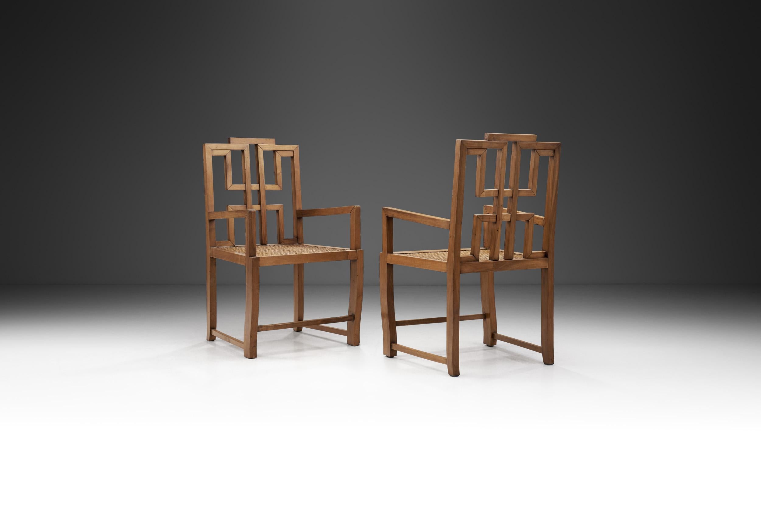 Other Late 20th Century Anglo-Chinese Chairs with Caned Seats, Europe 1980s For Sale