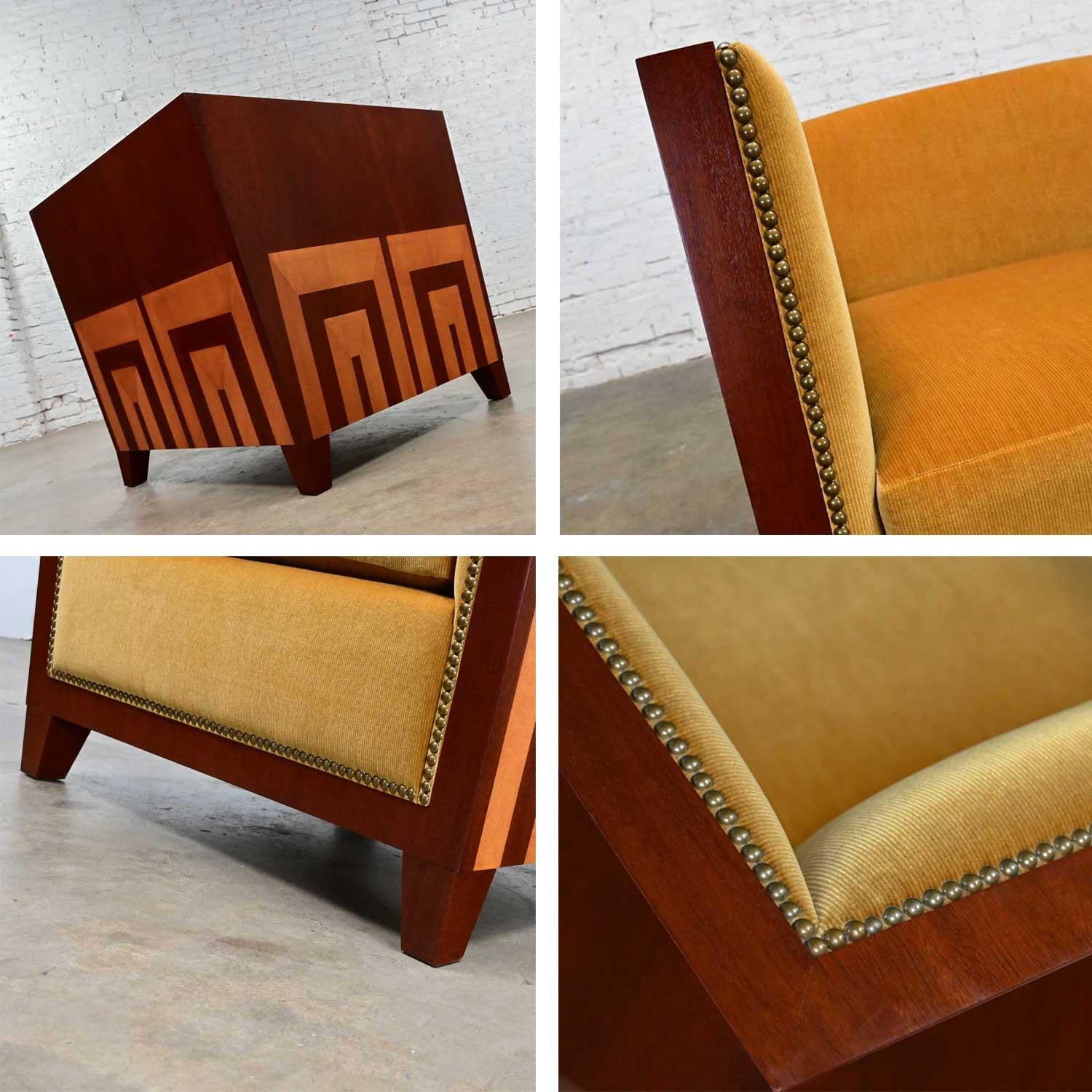 Ende des 20. Jahrhunderts Art Deco Revival Custom Designed Zwei getönten Mahagoni Club Chair im Angebot 13